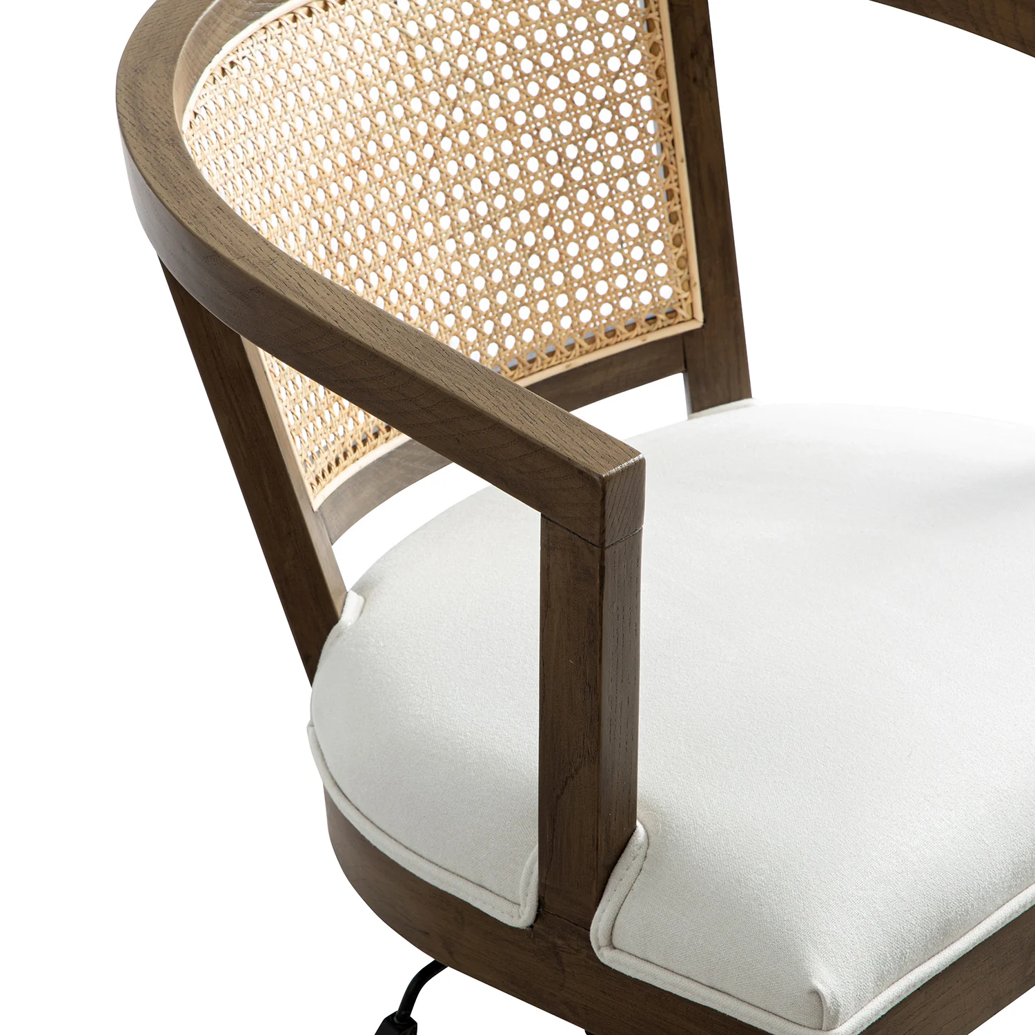 Lucia Natural Cane Swivel Desk Chair, Silver Oak - Image 7