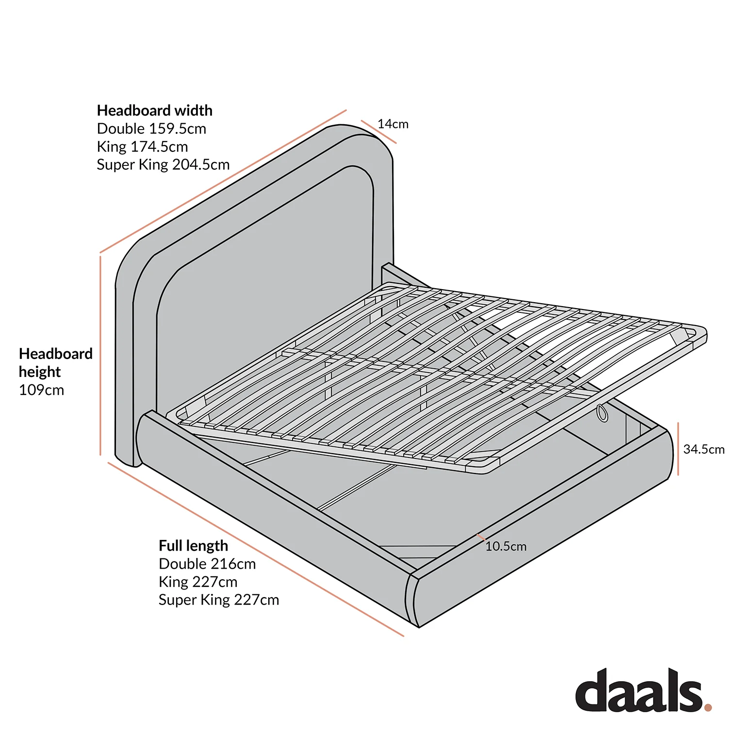 Luella Upholstered Wooden Plinth Base Storage Bed, Teal Velvet - Image 10