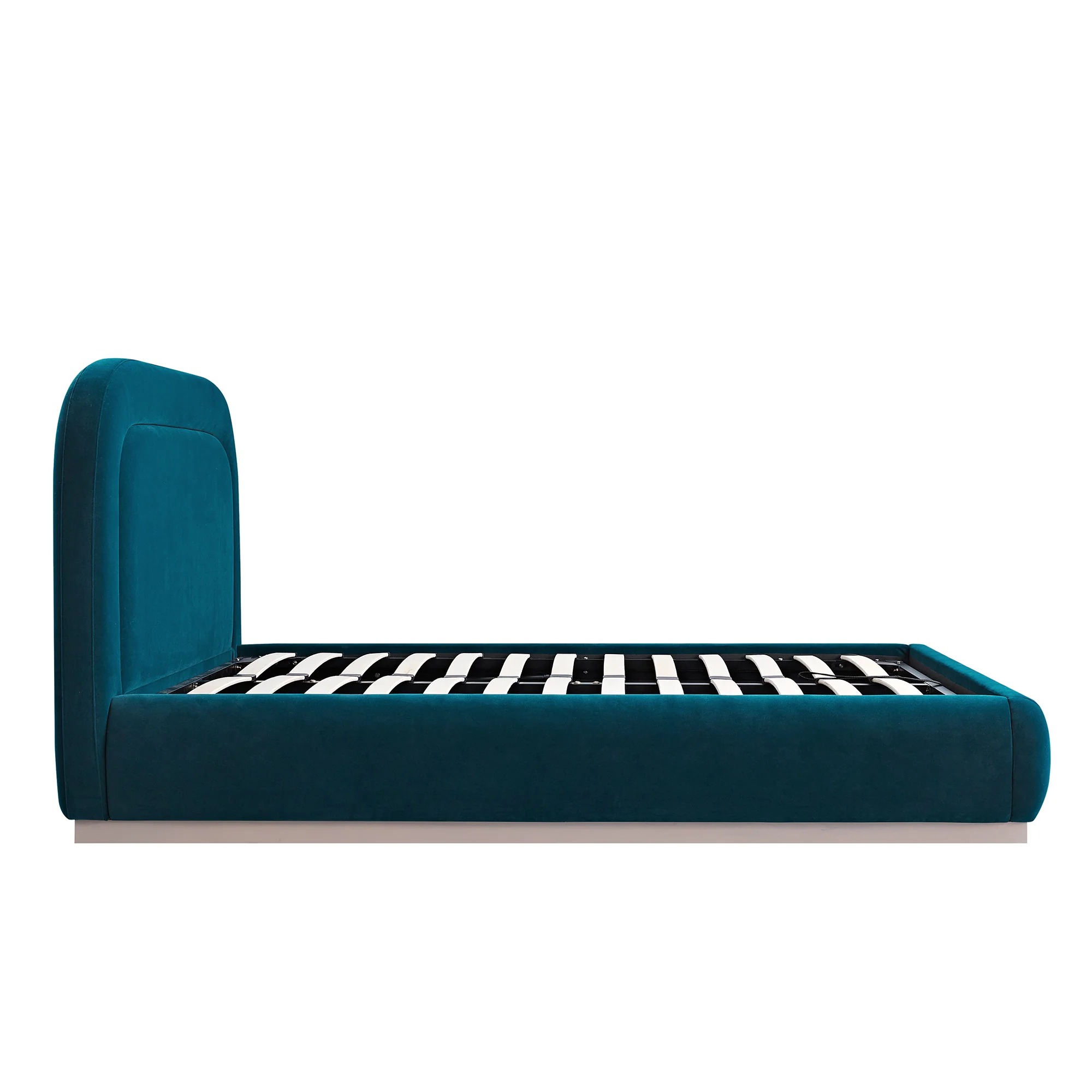 Luella Upholstered Wooden Plinth Base Storage Bed, Teal Velvet - Image 13