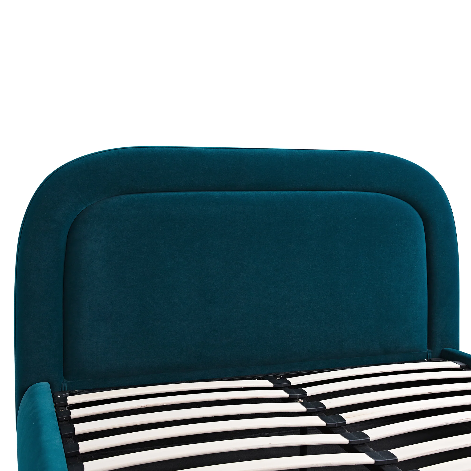 Luella Upholstered Wooden Plinth Base Storage Bed, Teal Velvet - Image 15