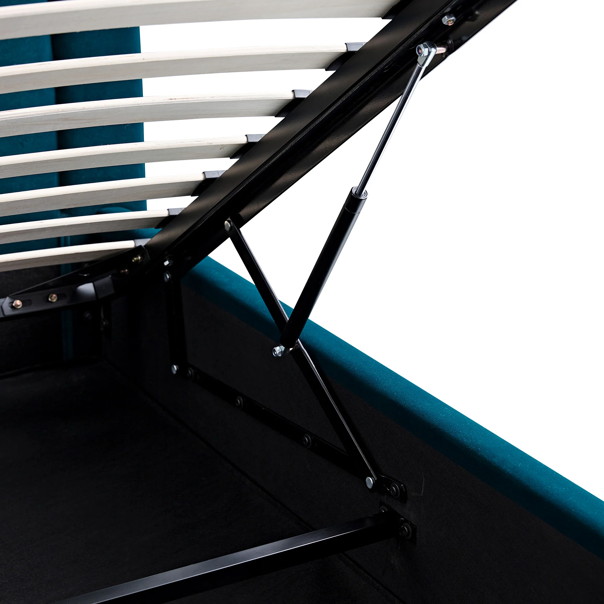 Luella Upholstered Wooden Plinth Base Storage Bed, Teal Velvet - Image 19
