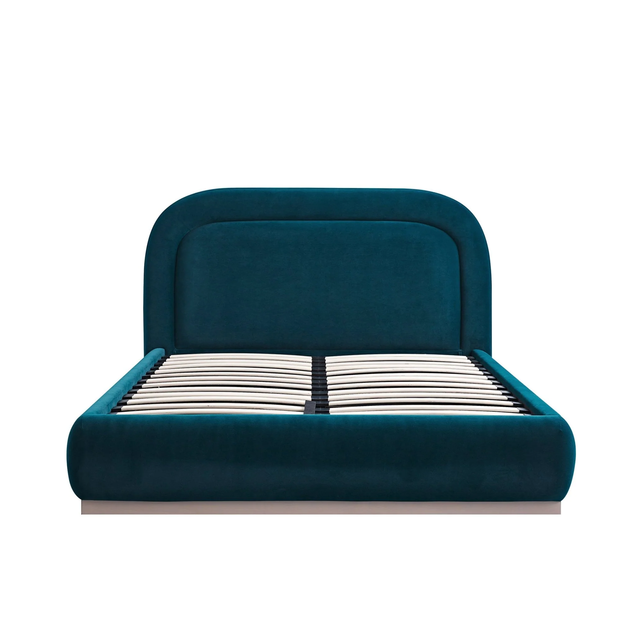 Luella Upholstered Wooden Plinth Base Storage Bed, Teal Velvet - Image 8