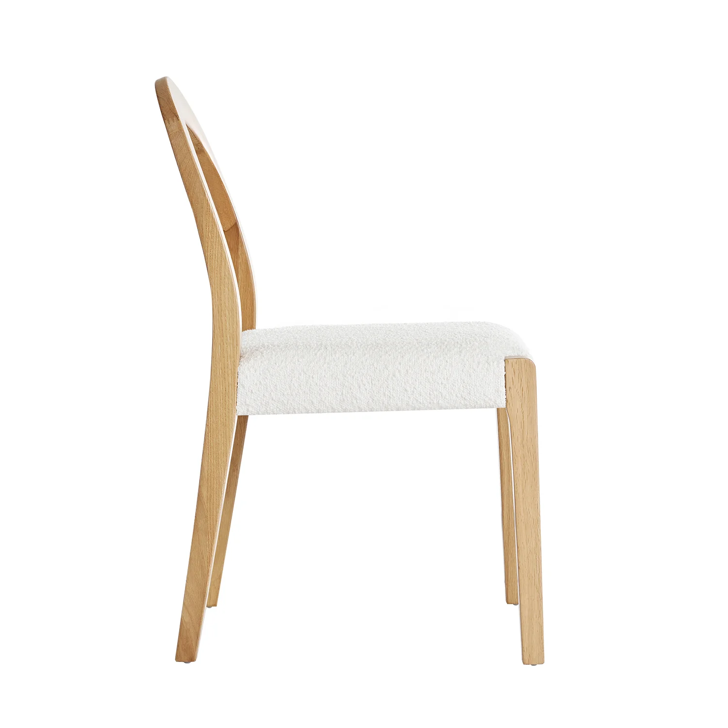 Lumi Dining Chair, Ecru Boucle | Natural Oak Frame - Image 11