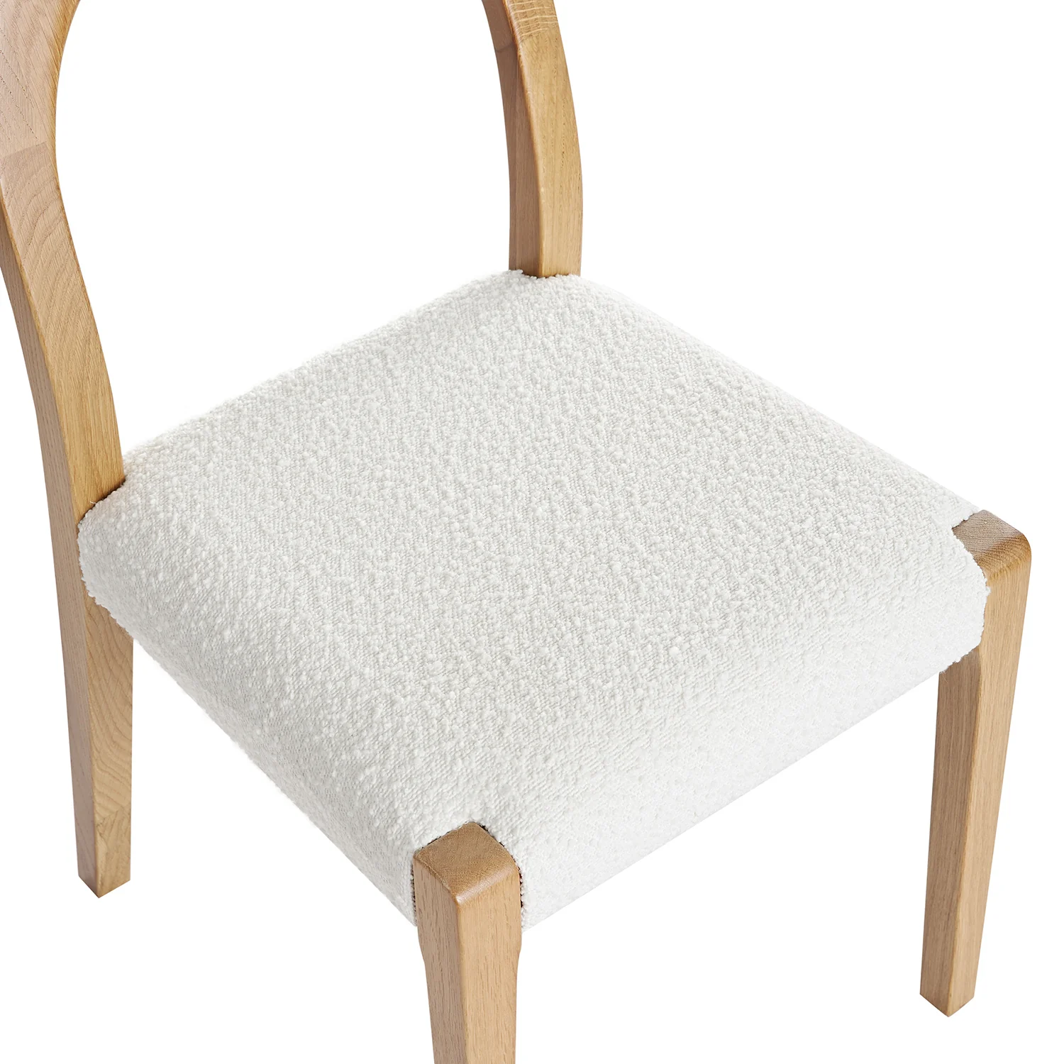 Lumi Dining Chair, Ecru Boucle | Natural Oak Frame - Image 14