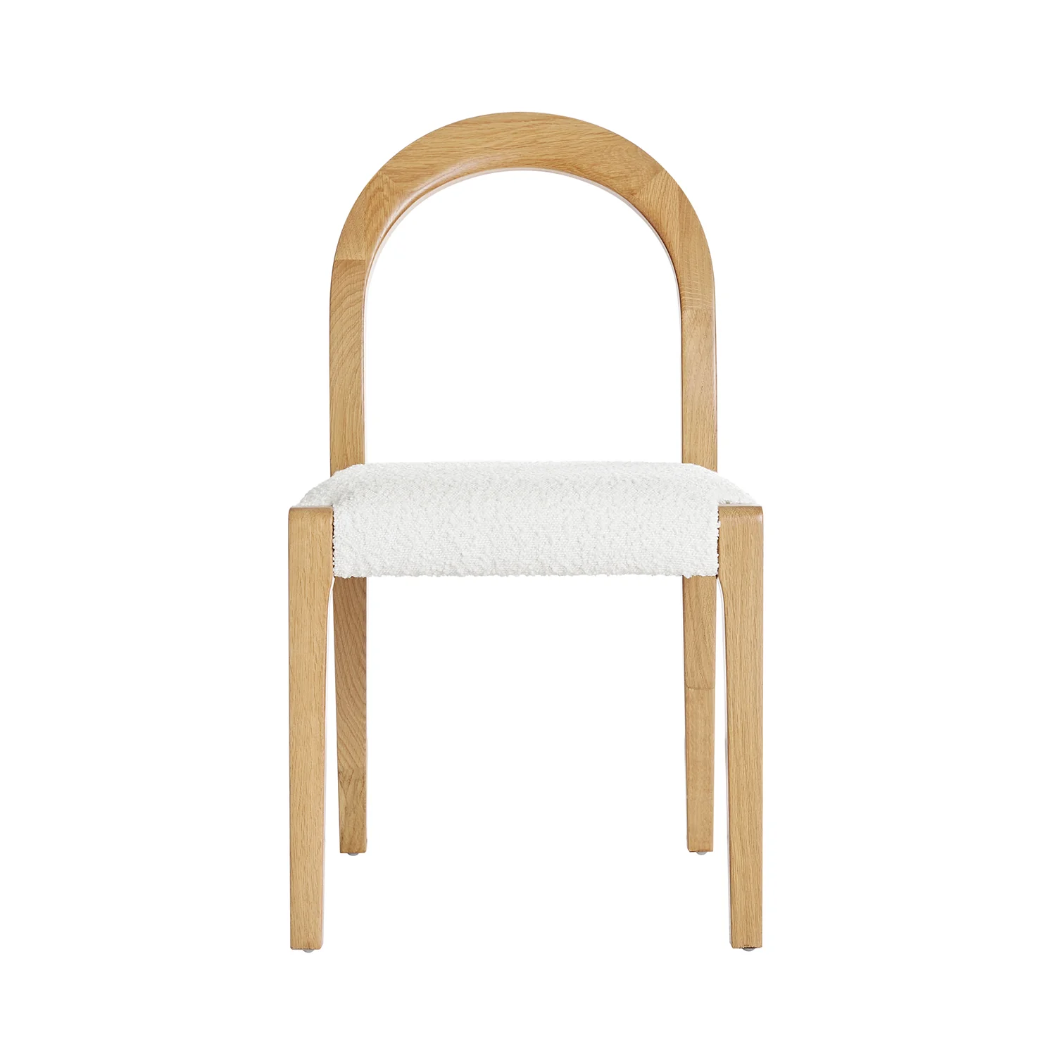 Lumi Dining Chair, Ecru Boucle | Natural Oak Frame - Image 8
