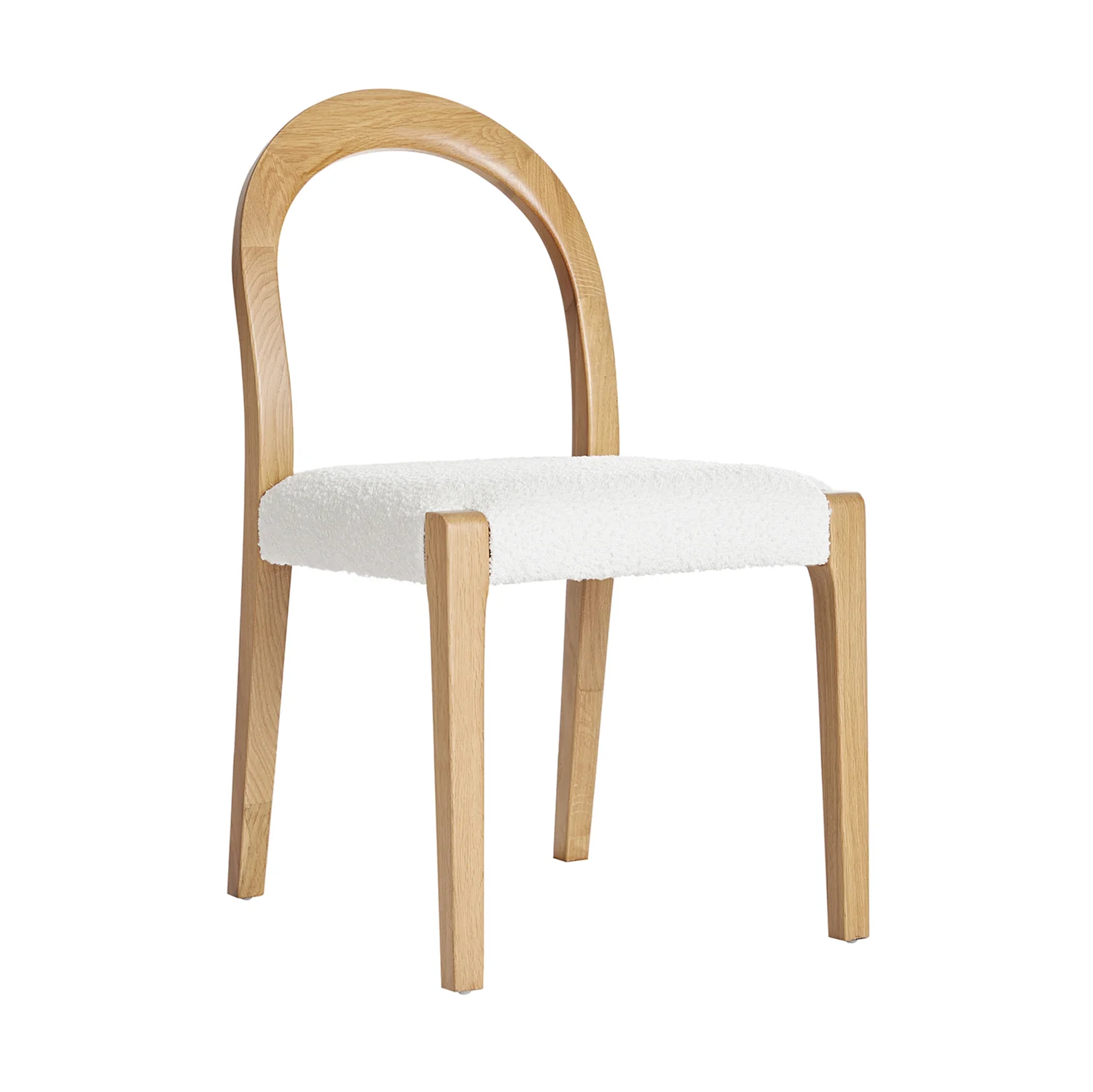 Lumi Dining Chair, Ecru Boucle | Natural Oak Frame - Image 9