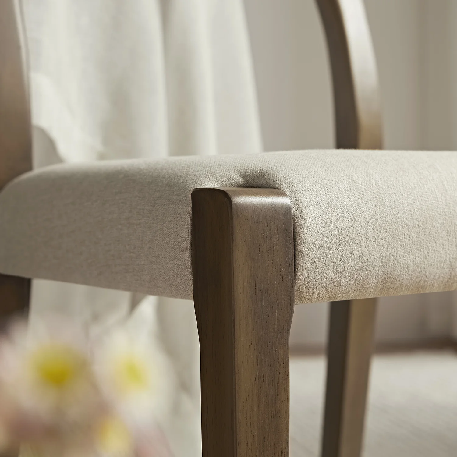 Lumi Dining Chair, Oatmeal Fabric | Silver Oak Frame - Image 7