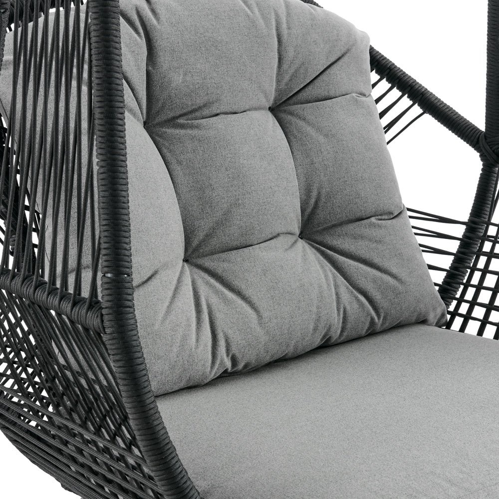 Lydia Geometric Rattan & Rope Mix Indoor Outdoor Hanging Chair - Image 7