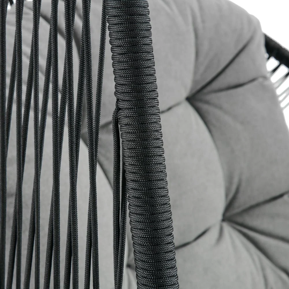 Lydia Geometric Rattan & Rope Mix Indoor Outdoor Hanging Chair - Image 8