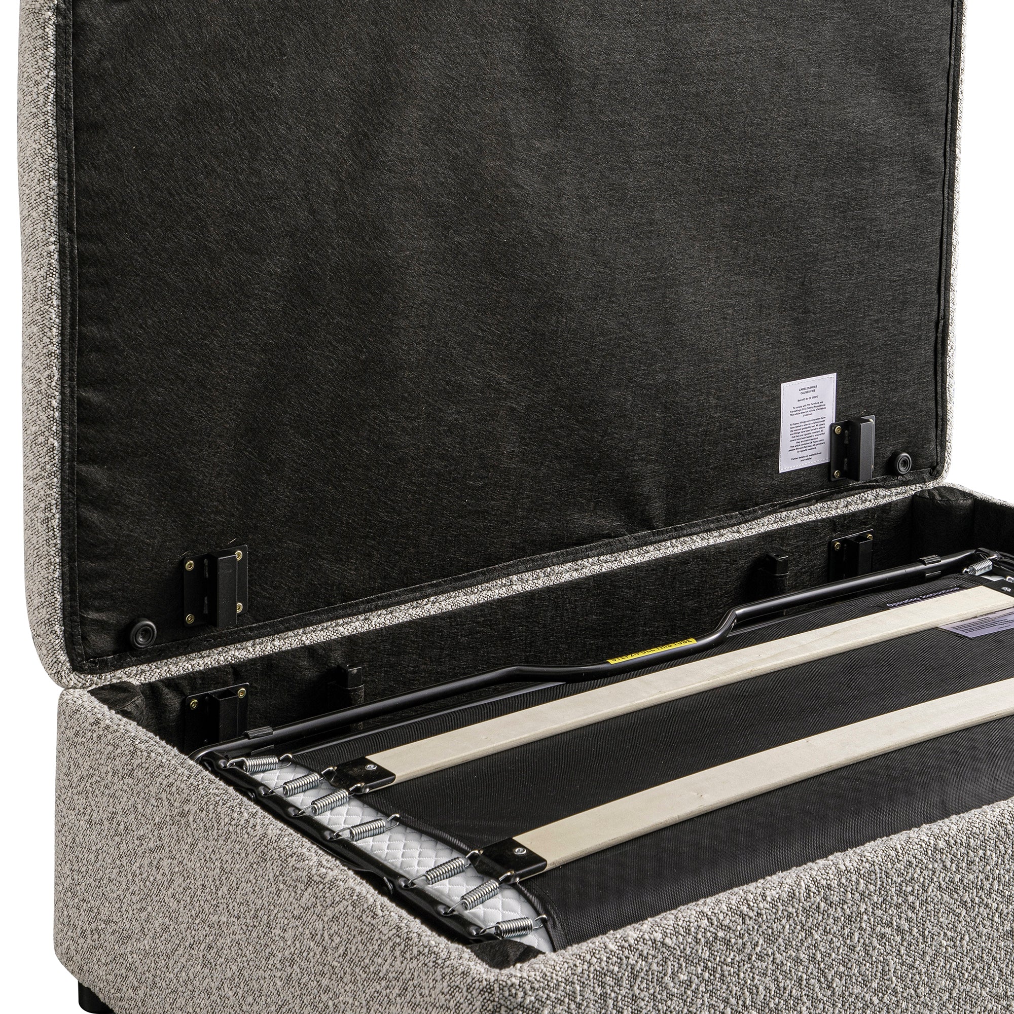 Magda Fold-Out Small Double Bed in an Ottoman, Mist Grey Boucle - Image 10