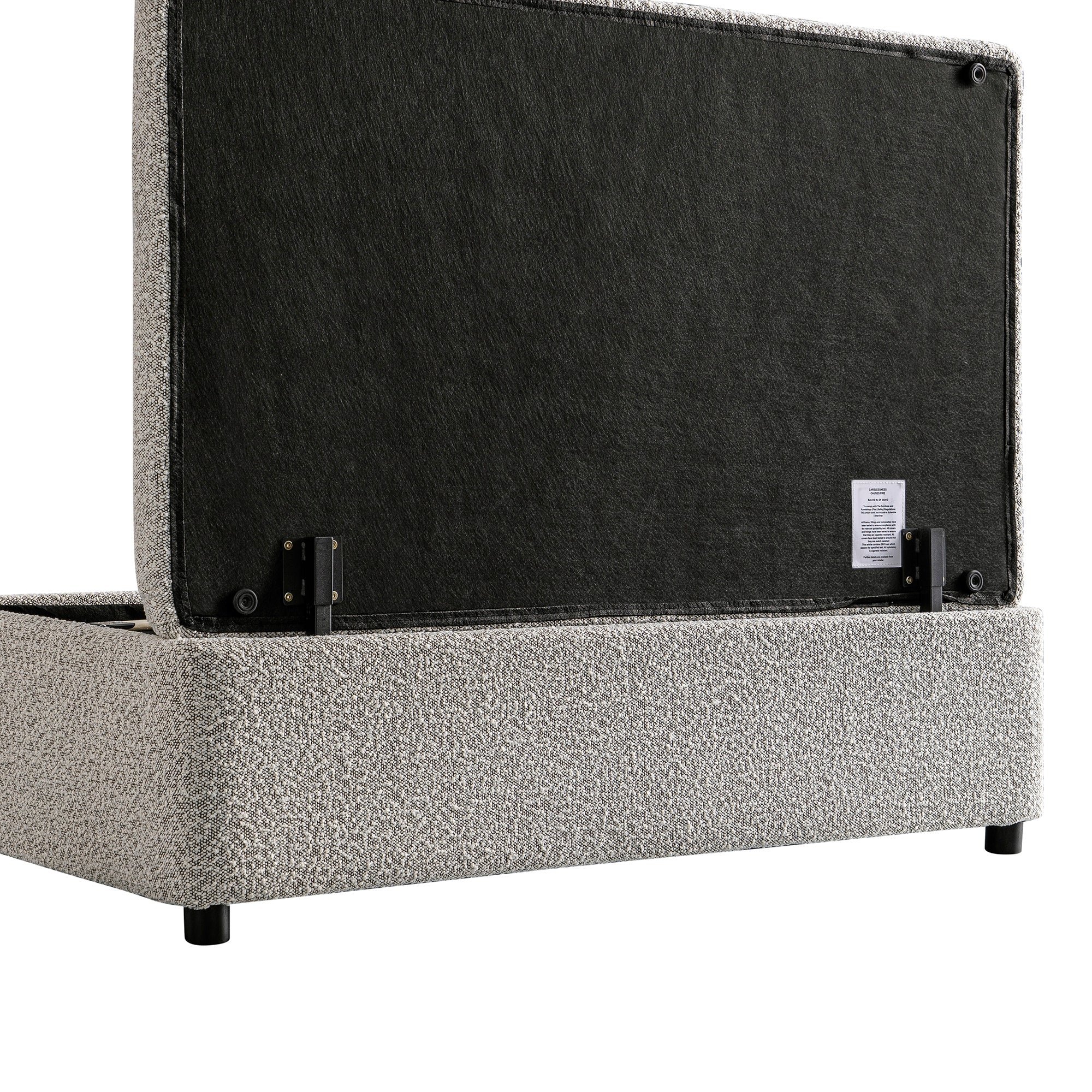 Magda Fold-Out Small Double Bed in an Ottoman, Mist Grey Boucle - Image 11