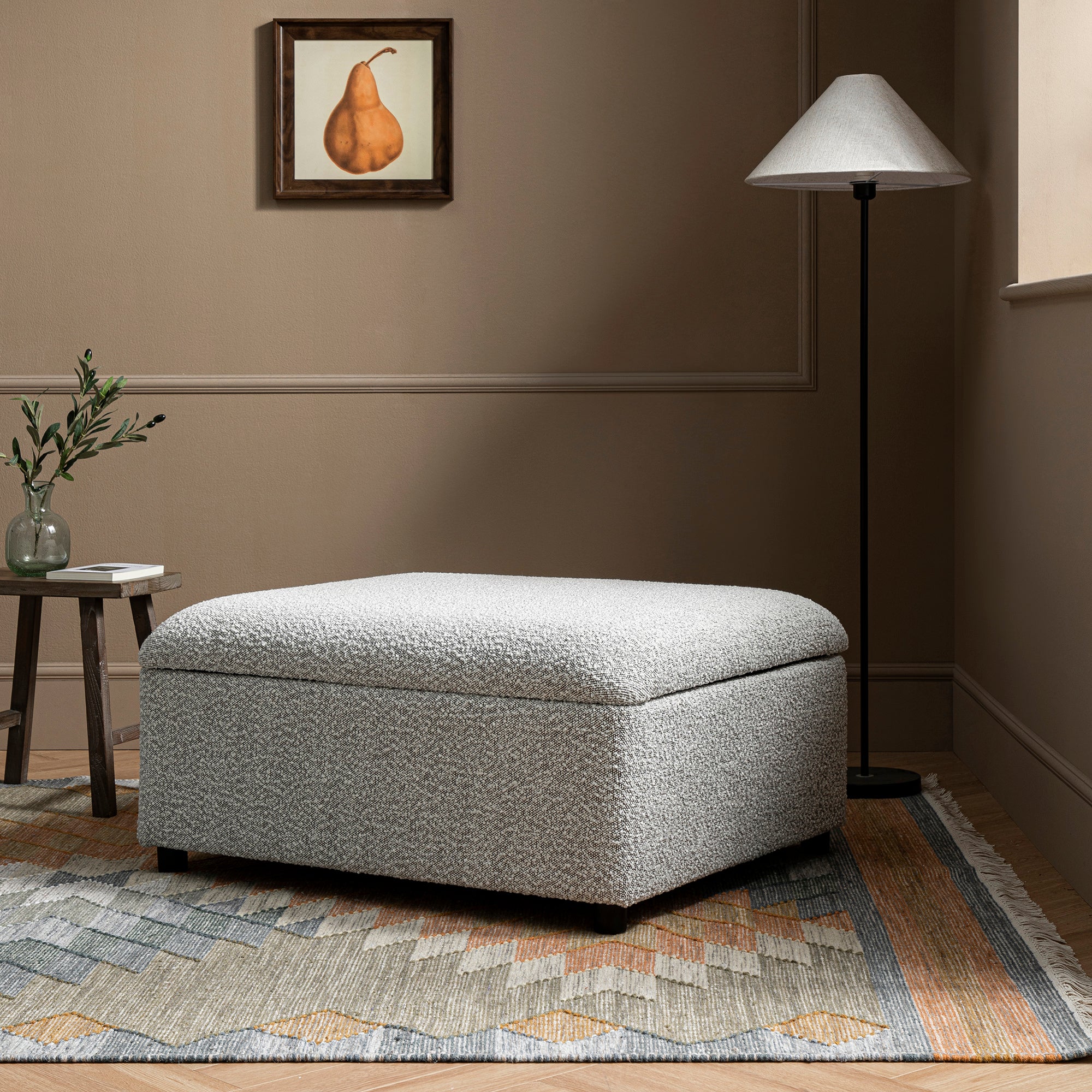 Magda Fold-Out Single Bed in an Ottoman, Mist Grey Boucle - Image 4
