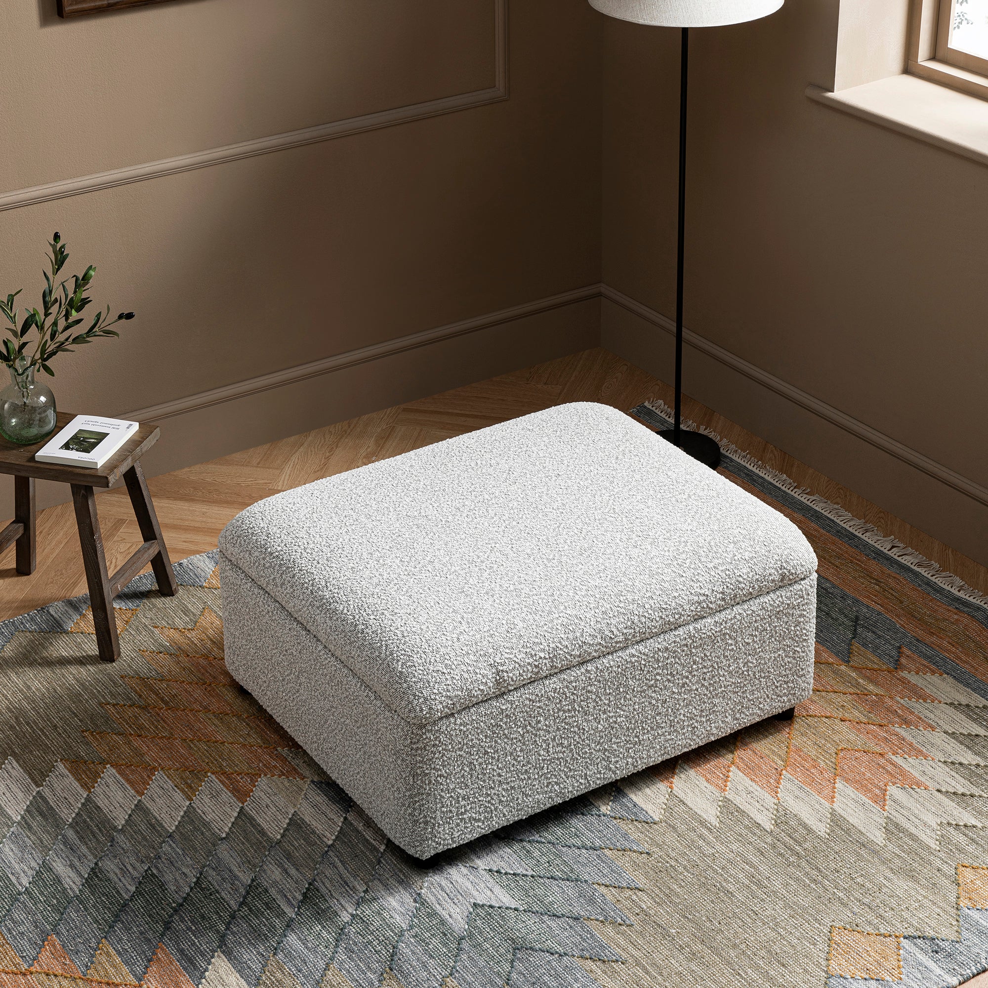 Magda Fold-Out Single Bed in an Ottoman, Mist Grey Boucle - Image 5