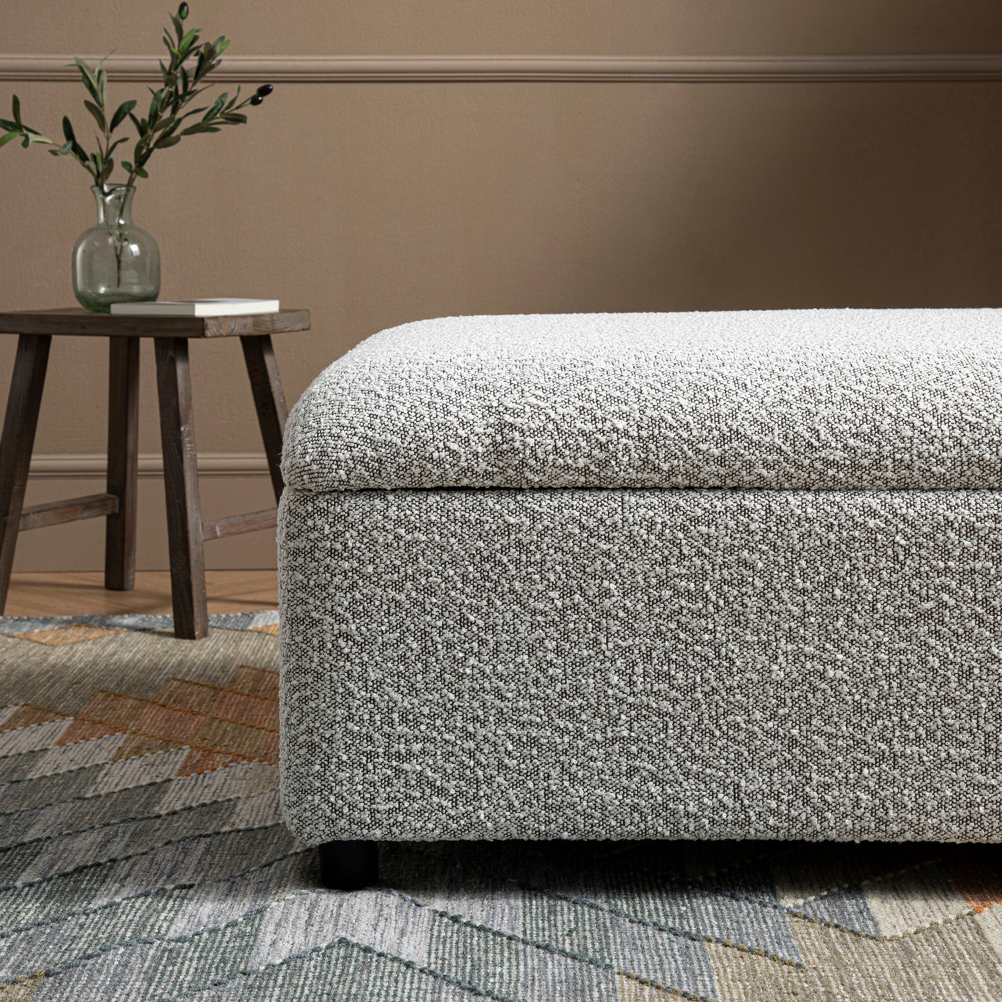 Magda Fold-Out Single Bed in an Ottoman, Mist Grey Boucle - Image 6