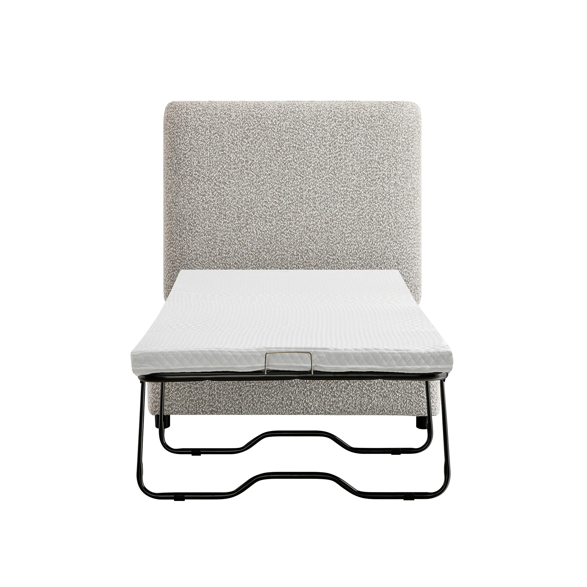 Magda Fold-Out Single Bed in an Ottoman, Mist Grey Boucle - Image 7