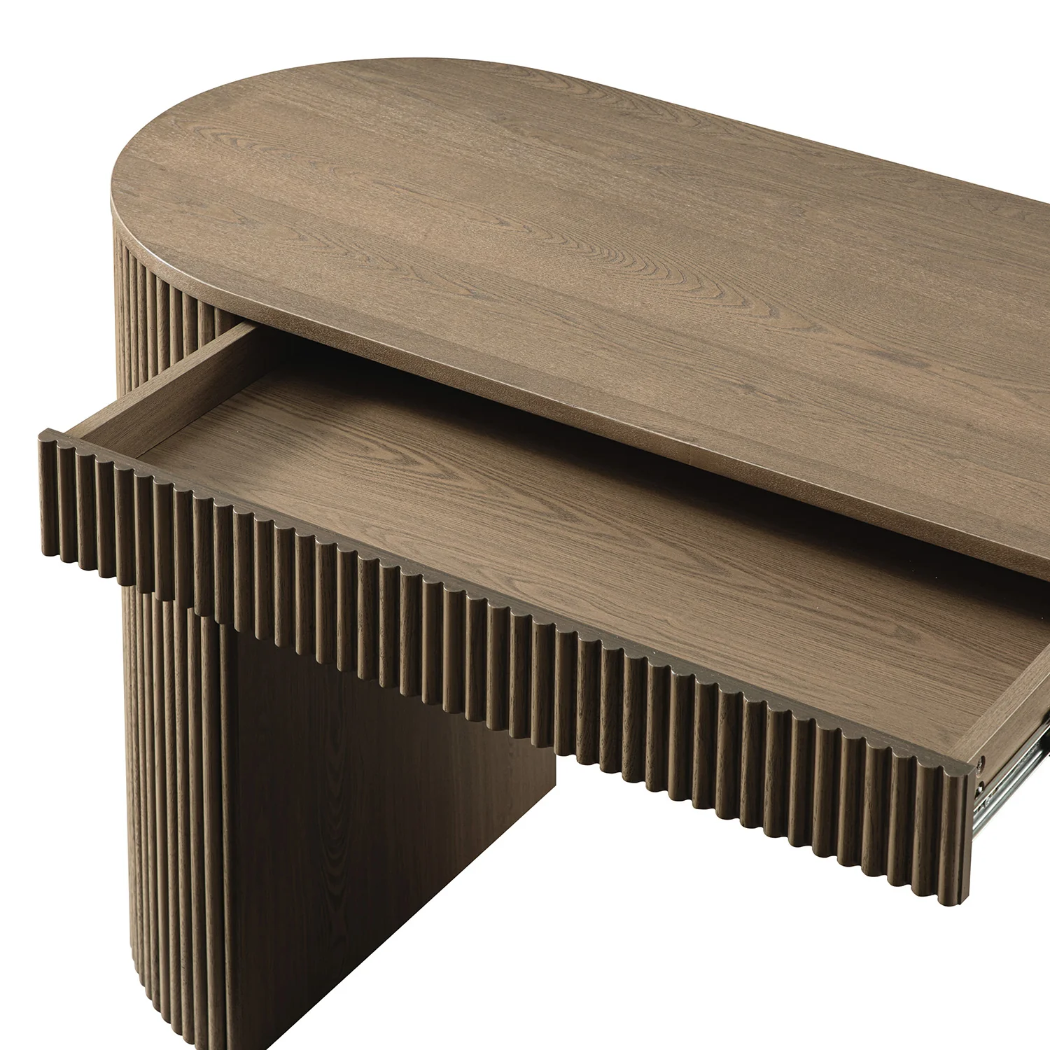 Maru 1-Drawer Writing Desk, Silver Oak - Image 13