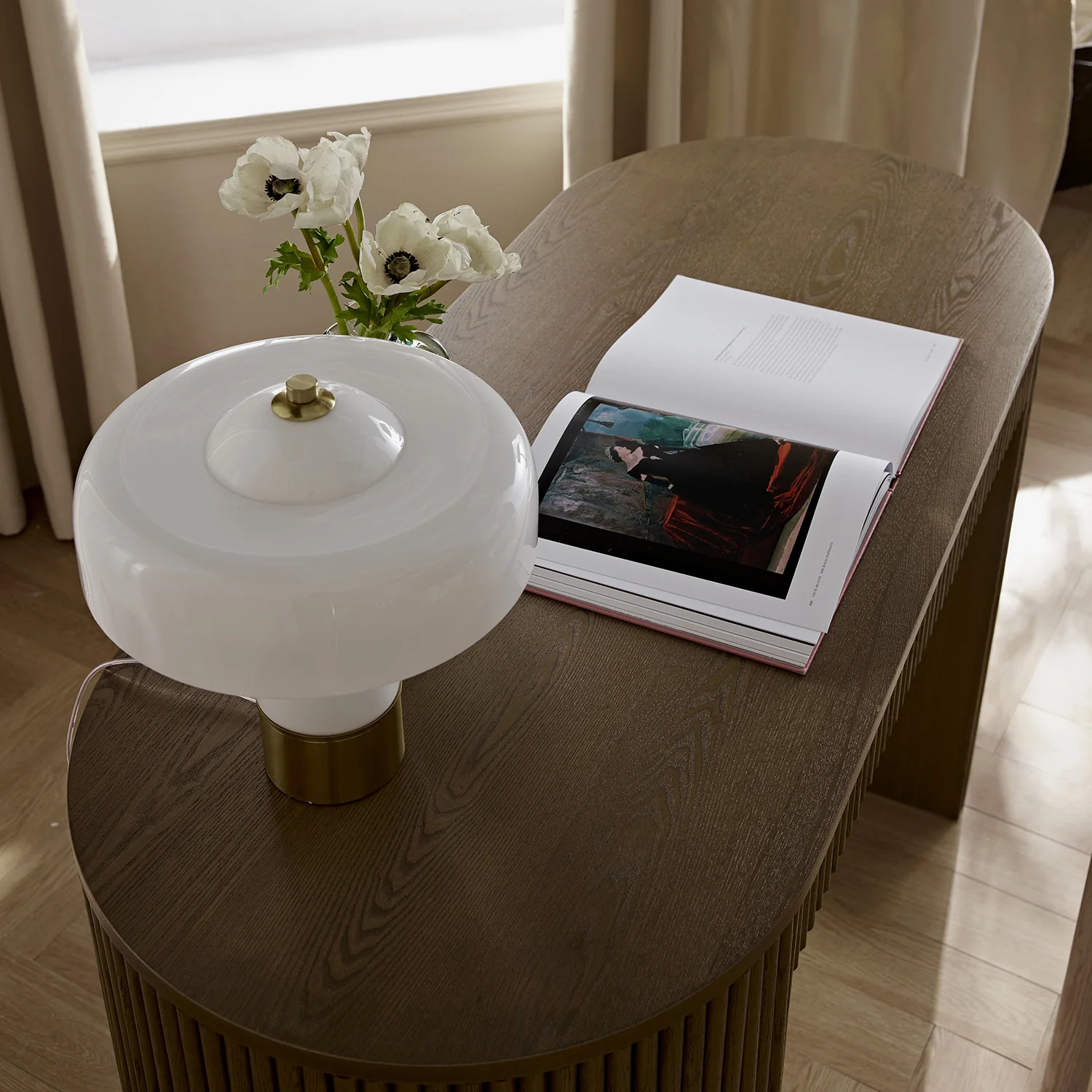 Maru 1-Drawer Writing Desk, Silver Oak - Image 4