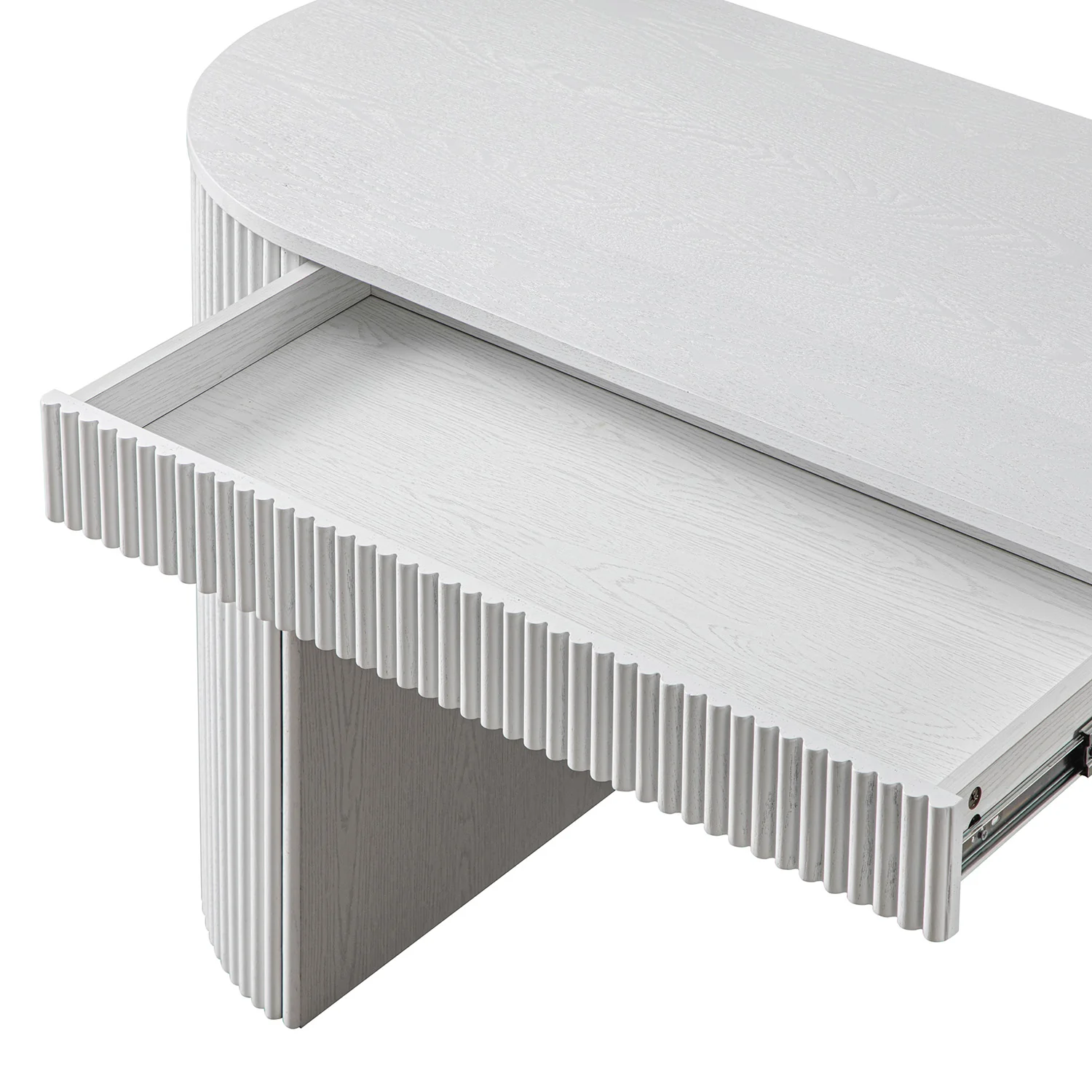 Maru 1-Drawer Writing Desk, Washed White - Image 15