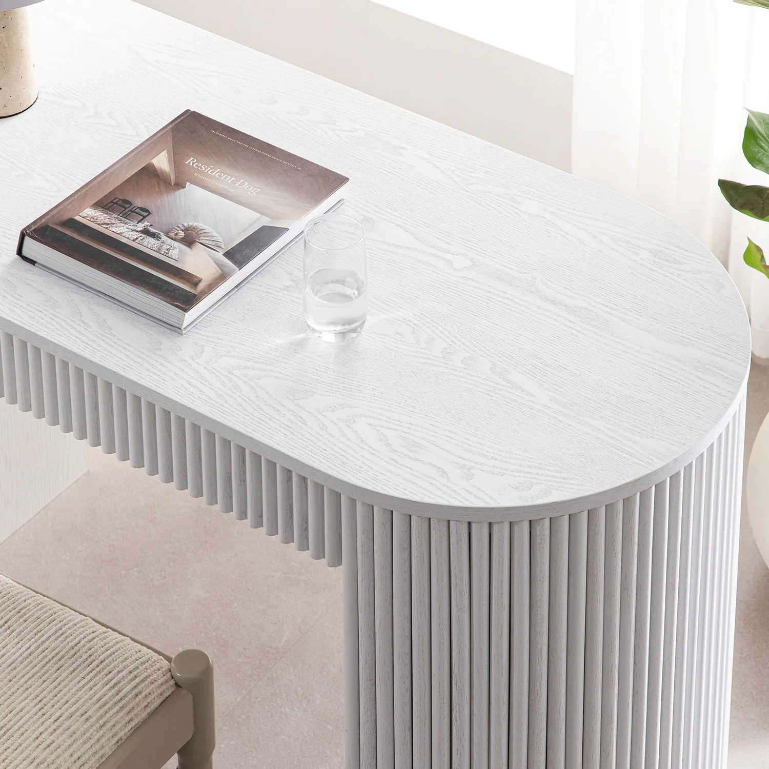 Maru 1-Drawer Writing Desk, Washed White - Image 5