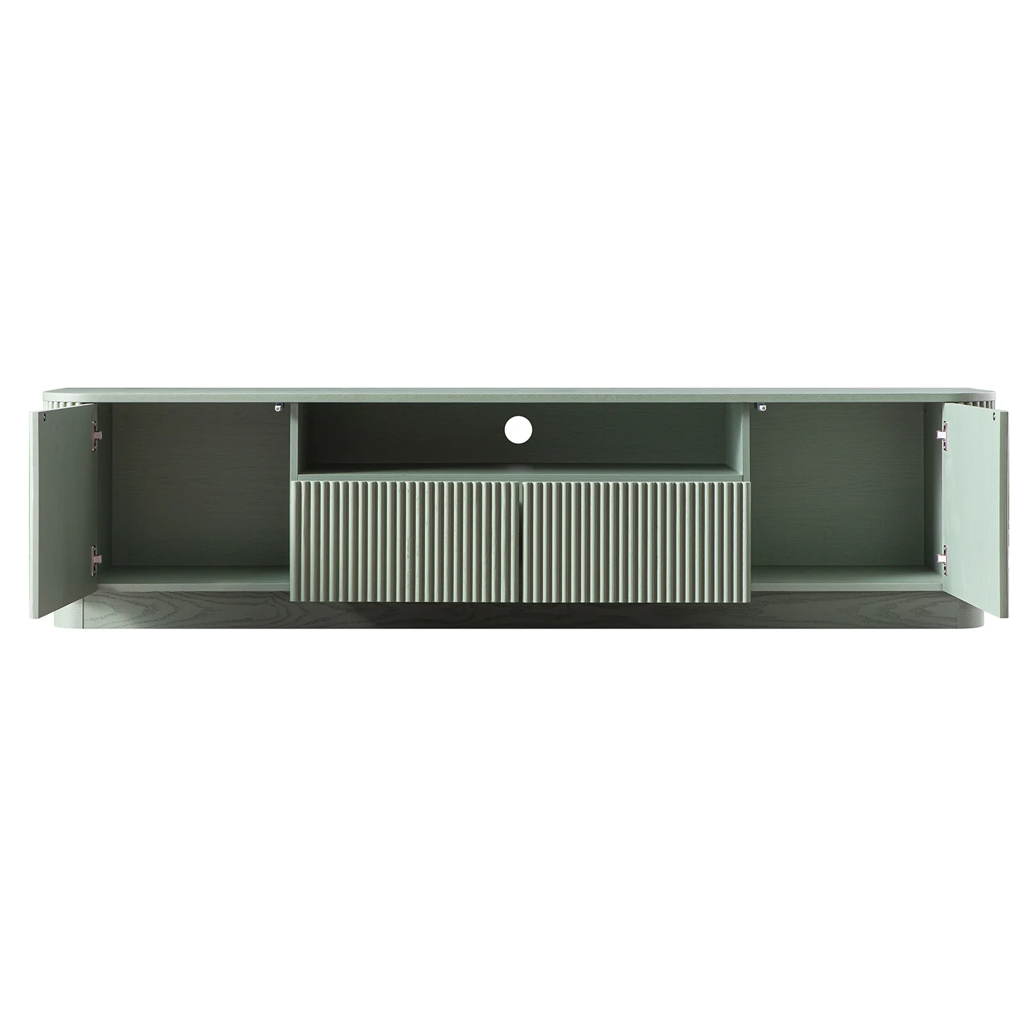 Maru 200cm Wide TV Unit with Drawers, Sage Green - Image 4