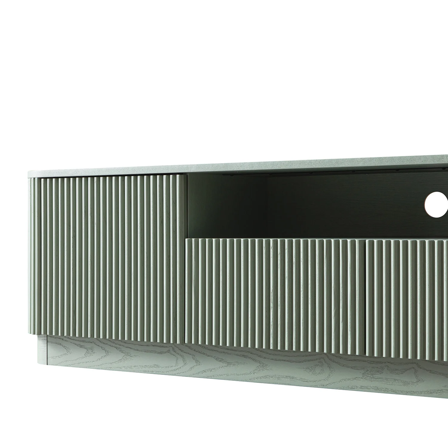 Maru 200cm Wide TV Unit with Drawers, Sage Green - Image 8