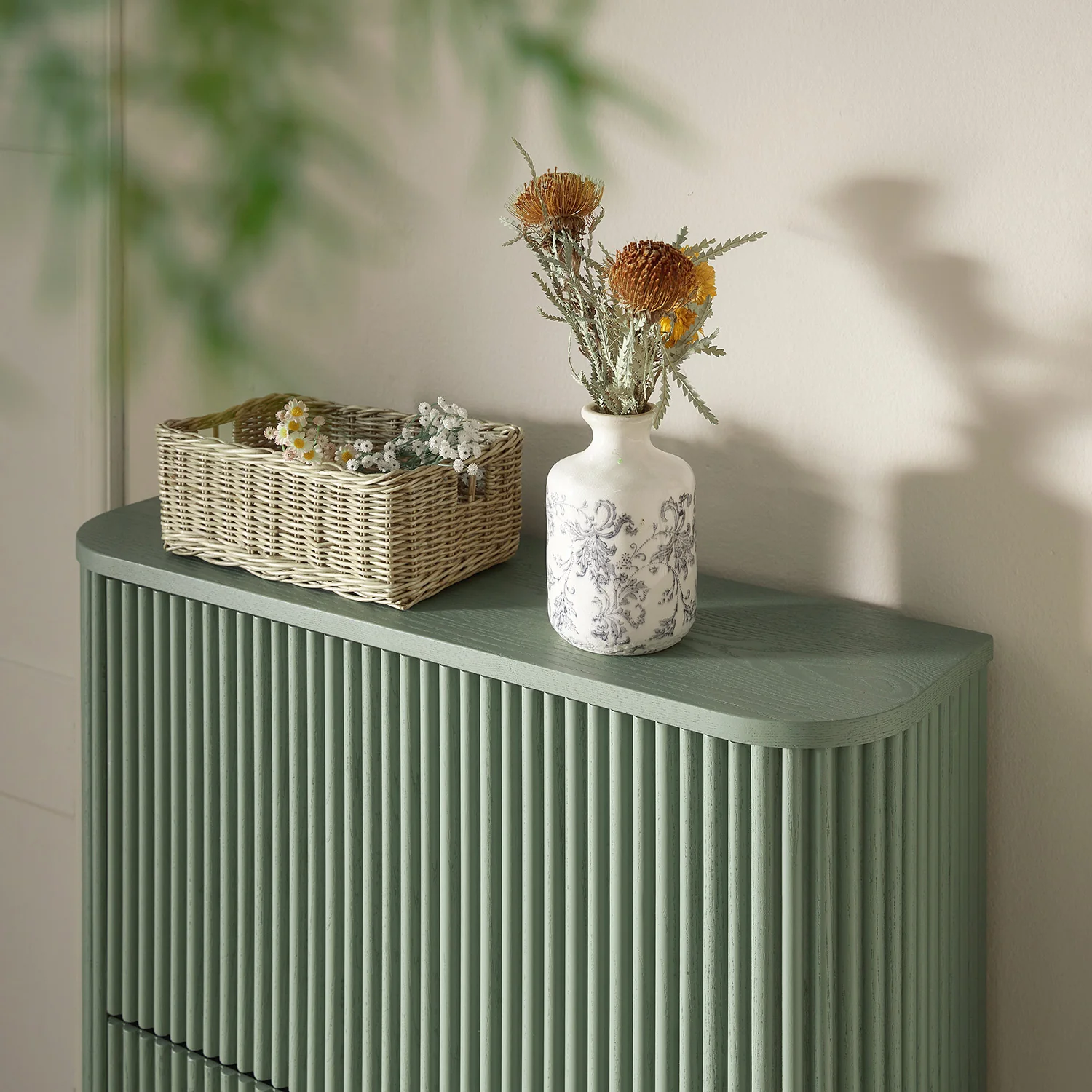 Maru 3-Door Shoe Storage Cabinet, Sage Green - Image 5