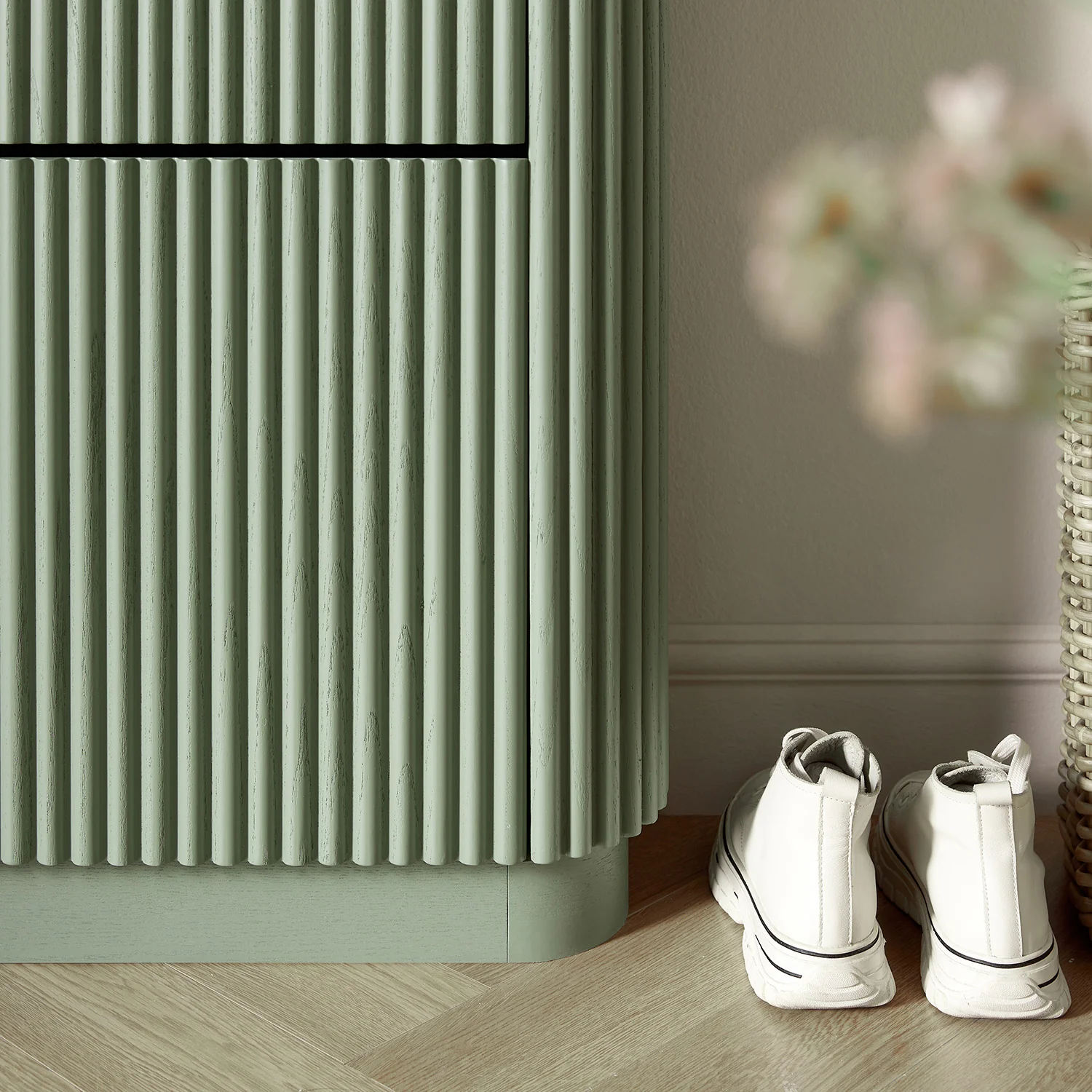 Maru 3-Door Shoe Storage Cabinet, Sage Green - Image 6