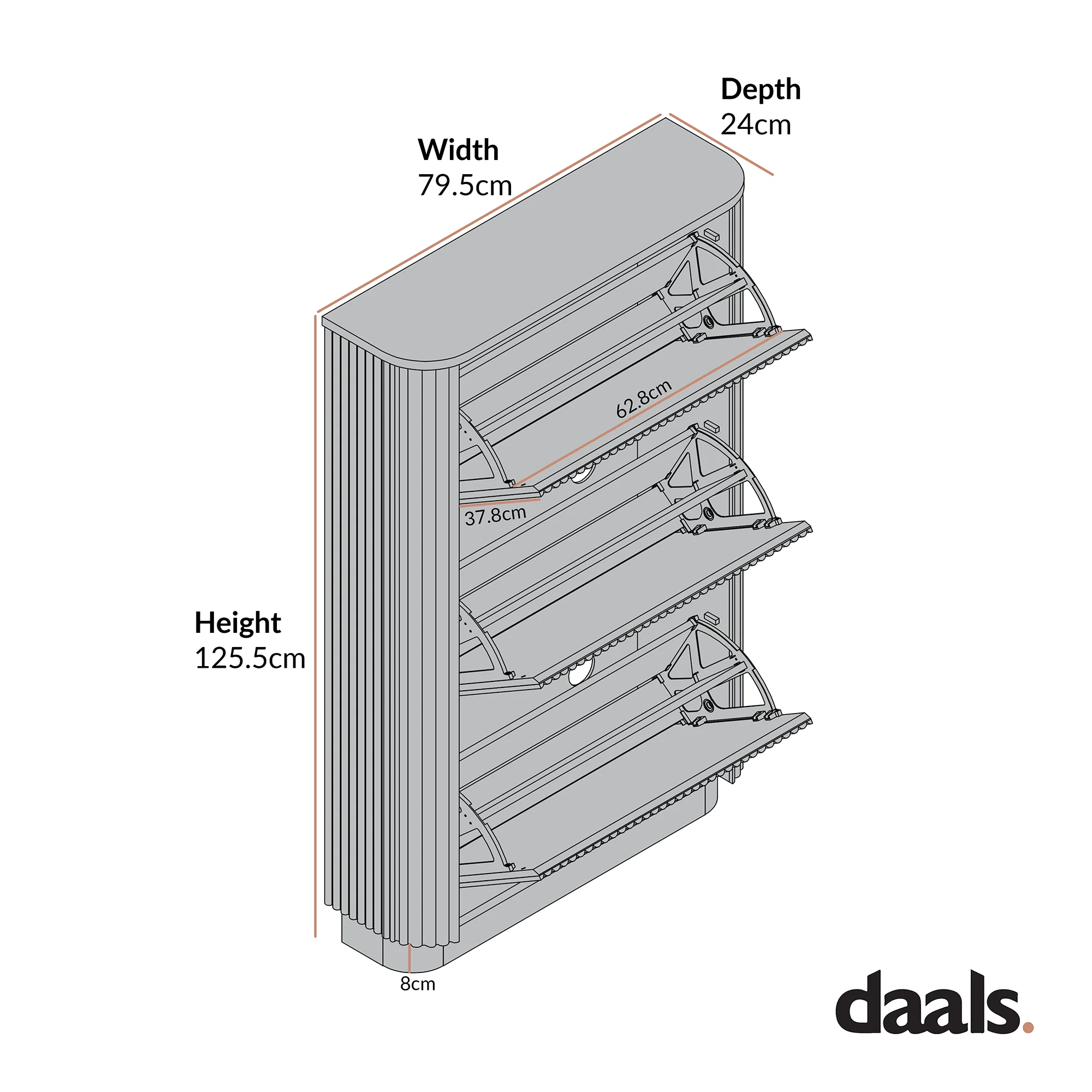 Maru 3-Door Shoe Storage Cabinet, Sage Green - Image 9