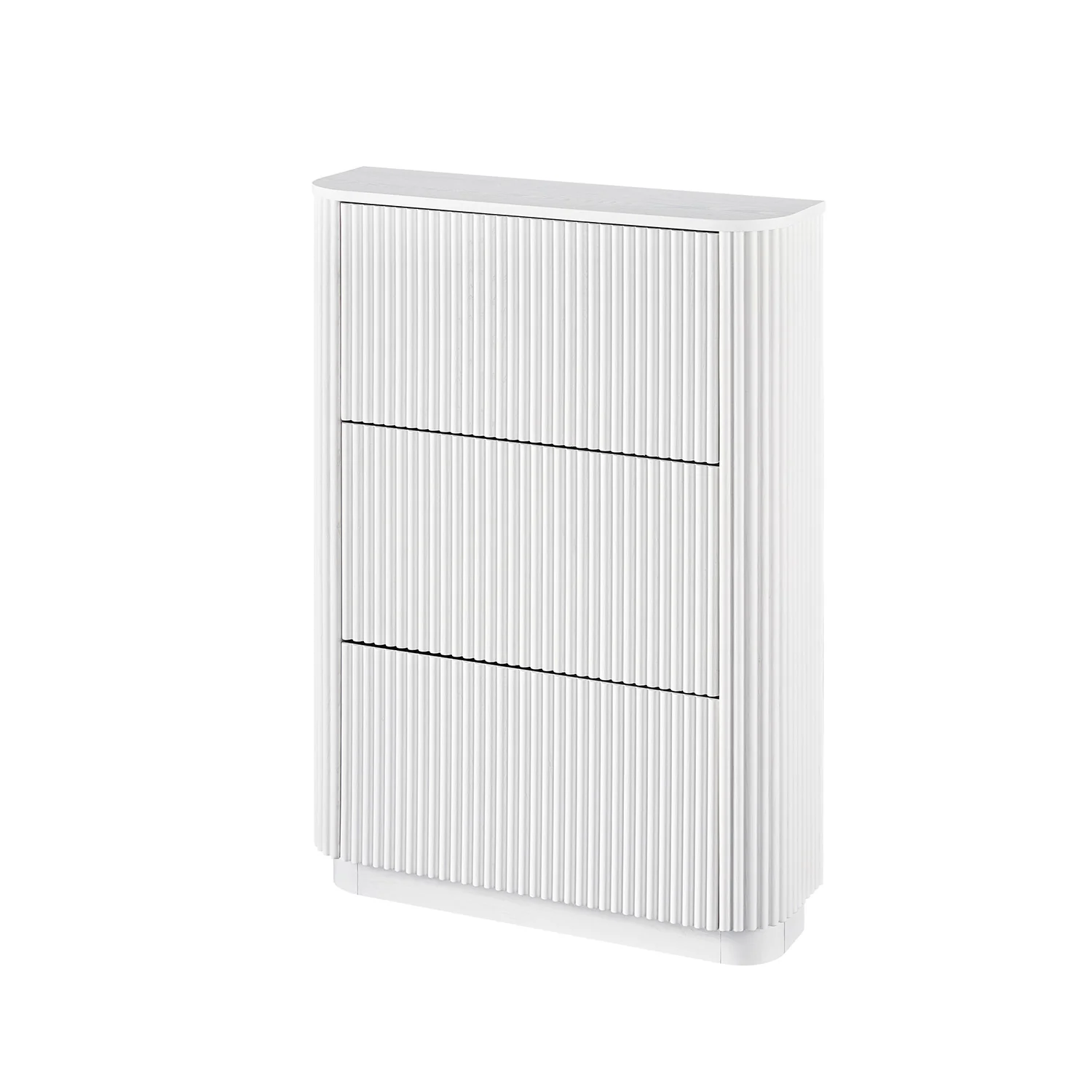 Maru 3-Door Shoe Storage Cabinet, Washed White - Image 11