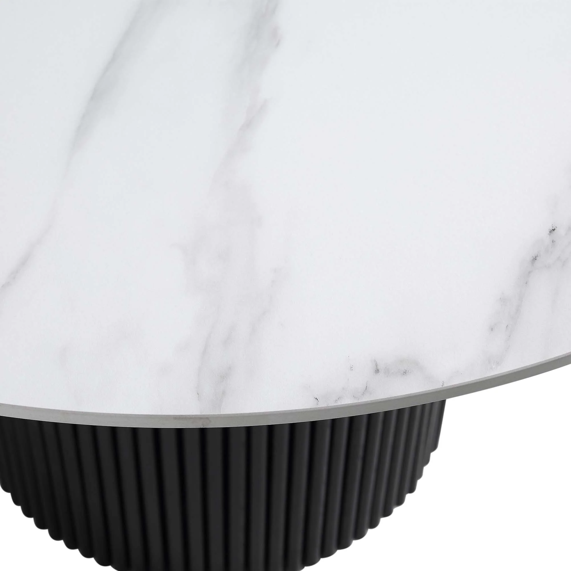 Maru Ceramic Top Black Pedestal Round Dining Table - Image 9
