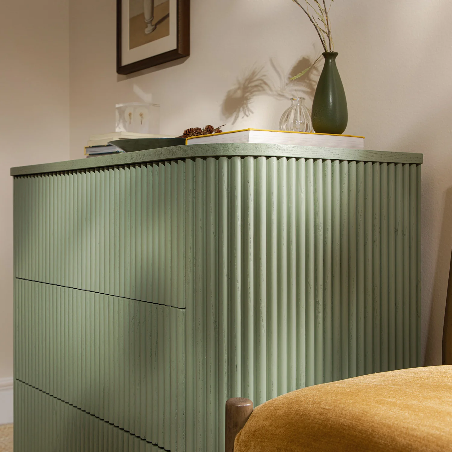 Maru Chest of 3 Drawers, Sage Green - Image 4