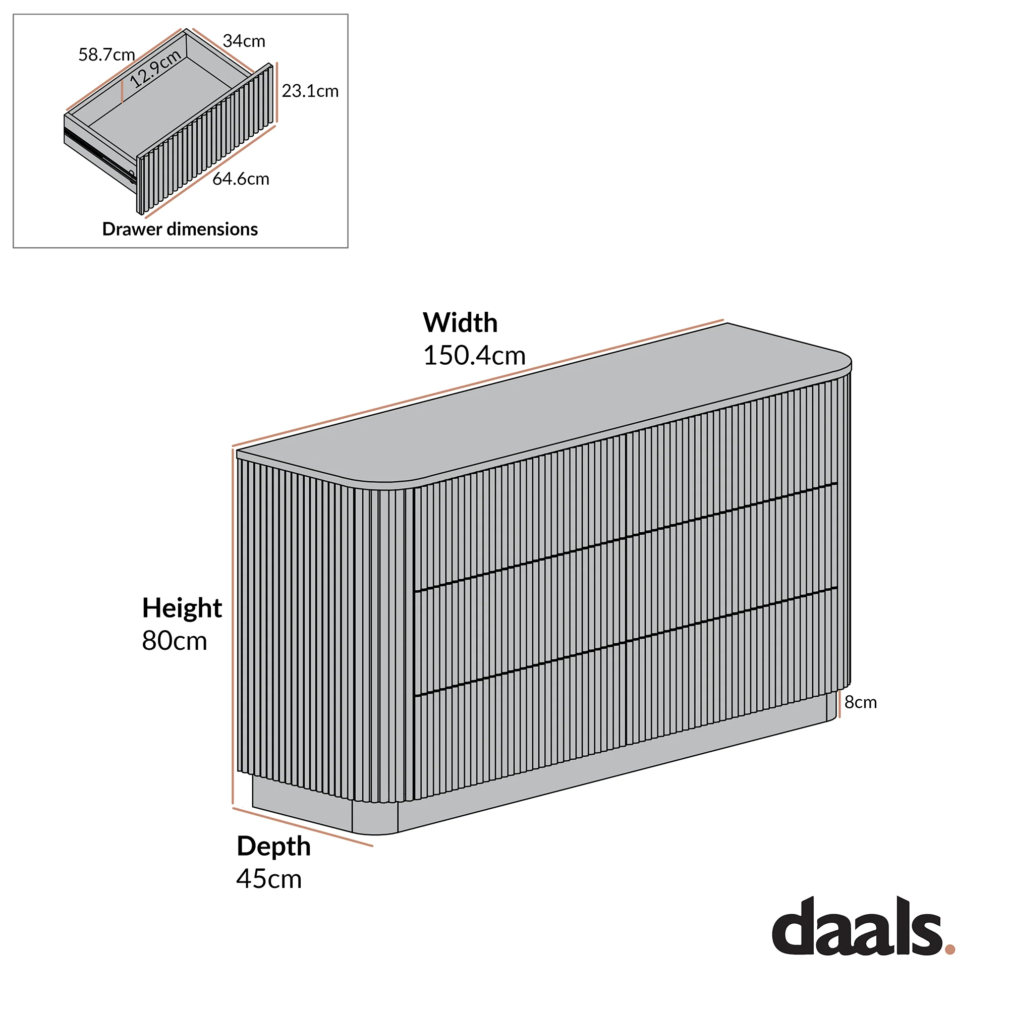Maru Chest of 6 Drawers, Sage Green - Image 8