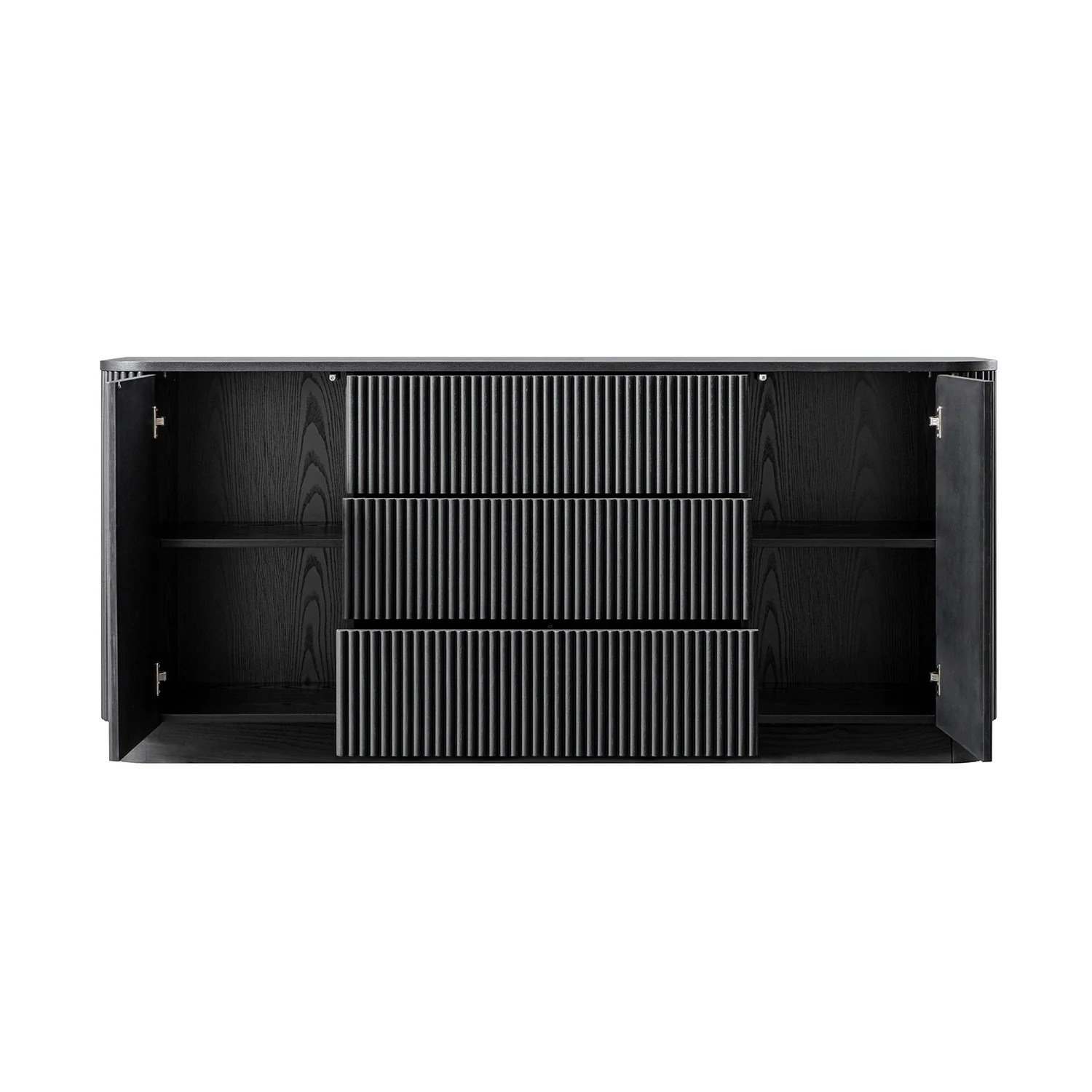 Maru Large 2-Door Sideboard with Drawers, Black - Image 11