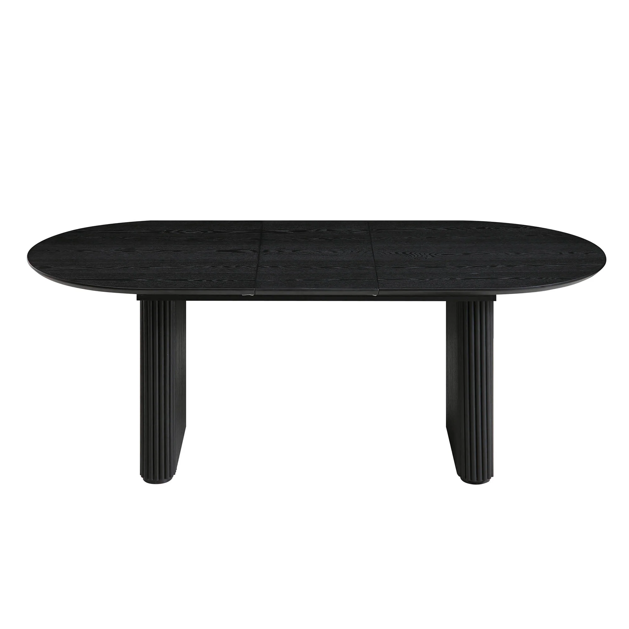Maru Oval 6-8 Seater Extending Oak Pedestal Dining Table, Black - Image 7