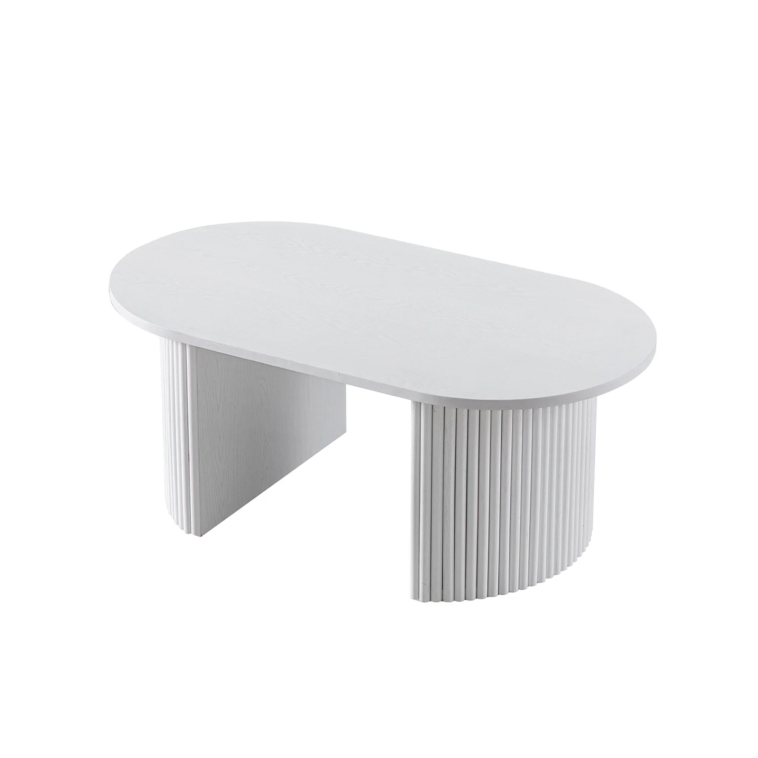 Maru Oval Coffee Table, Washed White - Image 10
