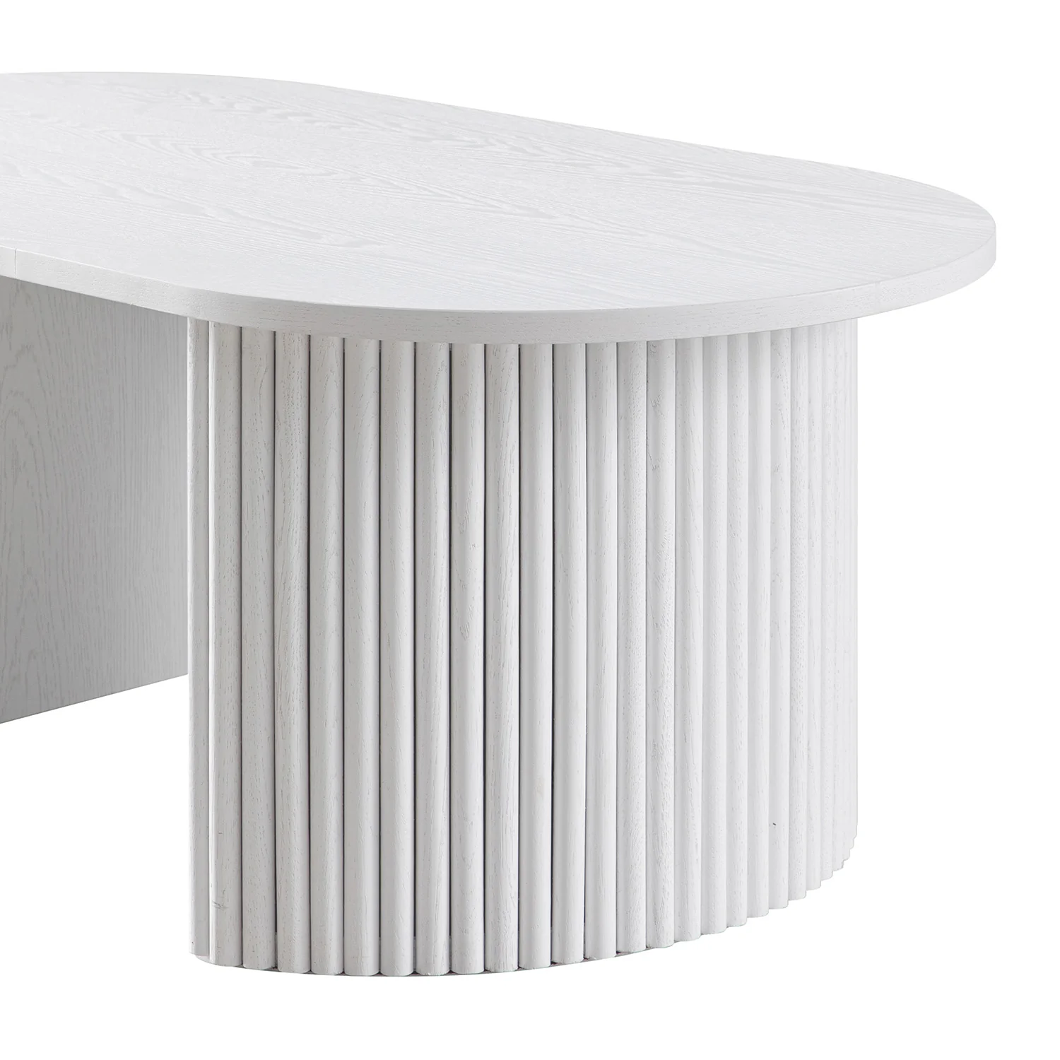 Maru Oval Coffee Table, Washed White - Image 12