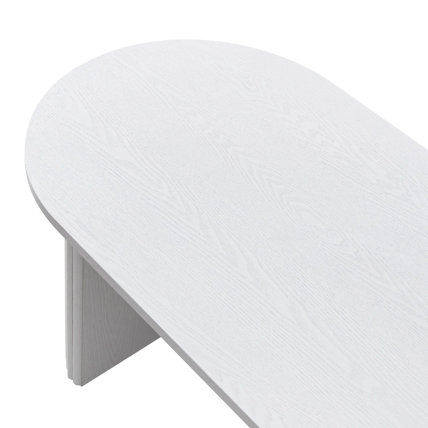 Maru Oval Coffee Table, Washed White - Image 13