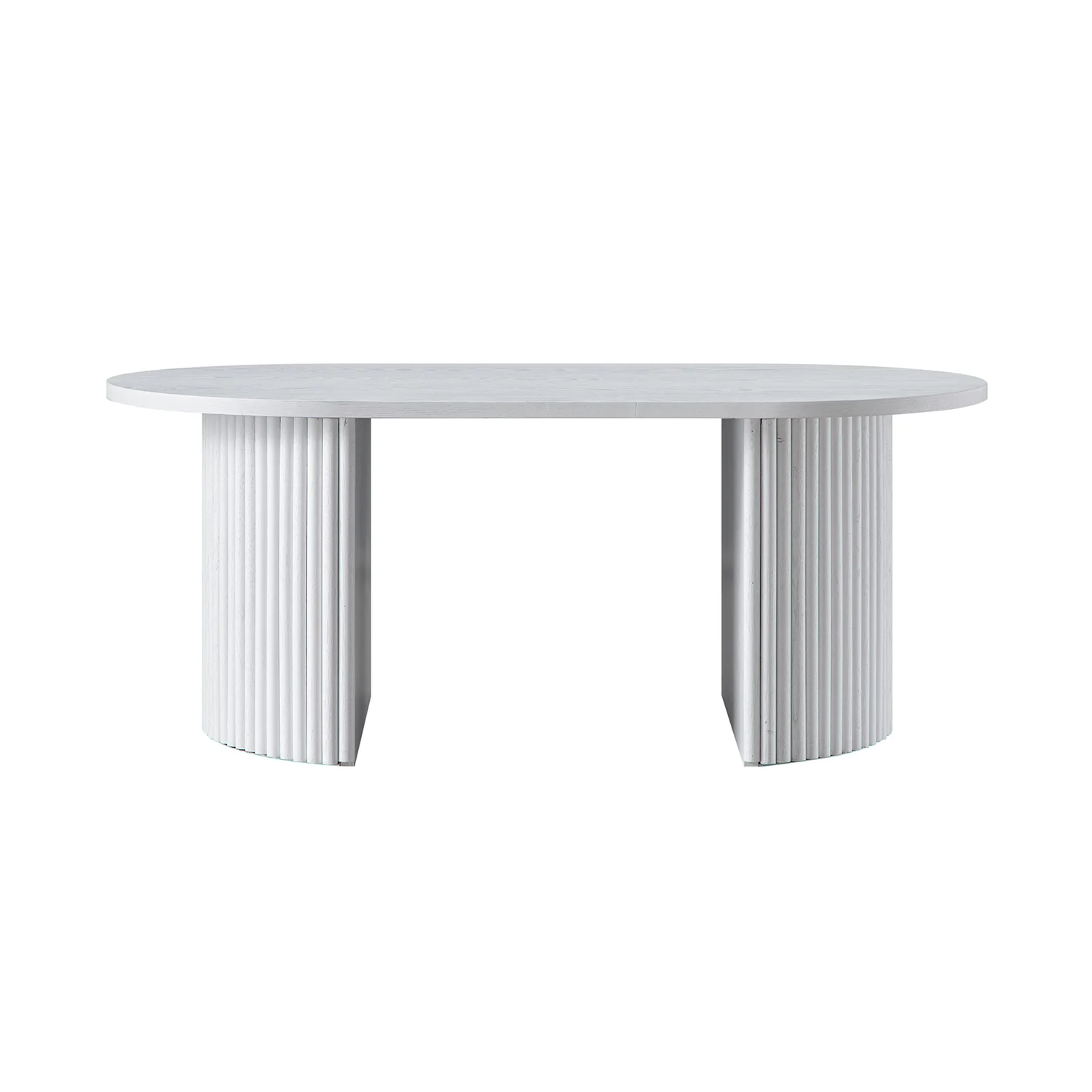 Maru Oval Coffee Table, Washed White - Image 7