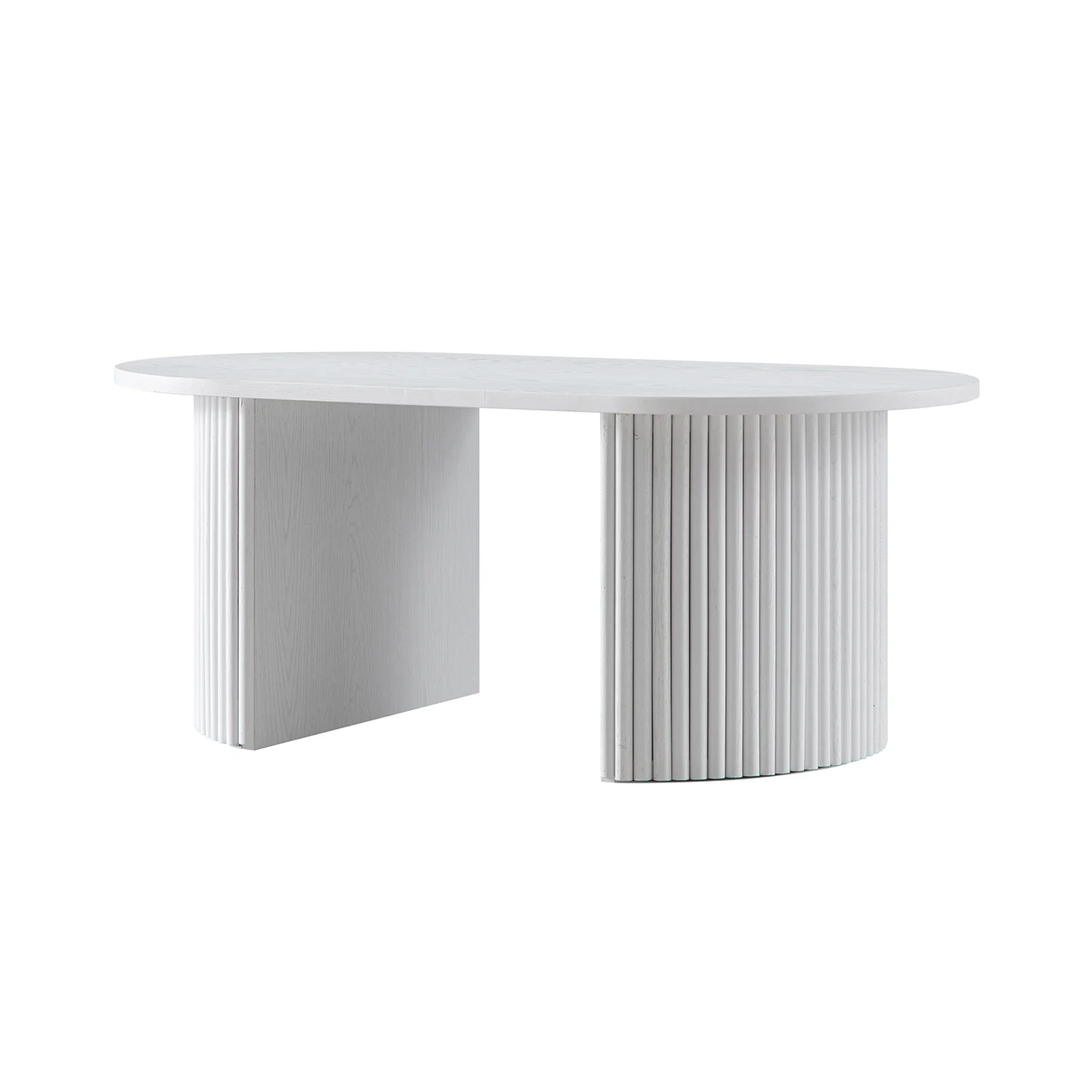 Maru Oval Coffee Table, Washed White - Image 8