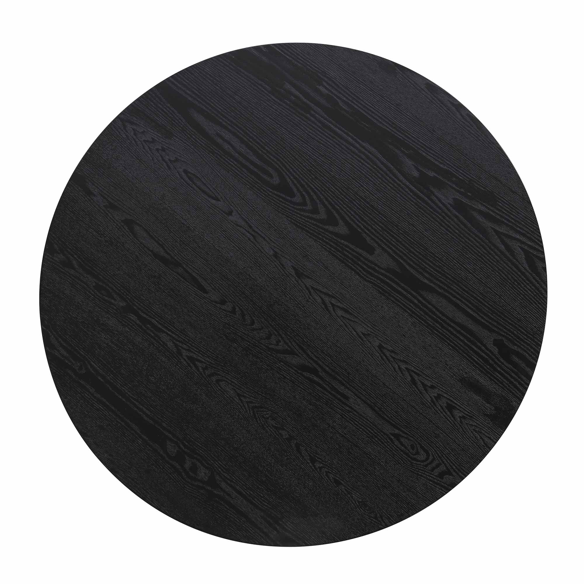 Maru Round Oak Pedestal Dining Table, Black - Image 6