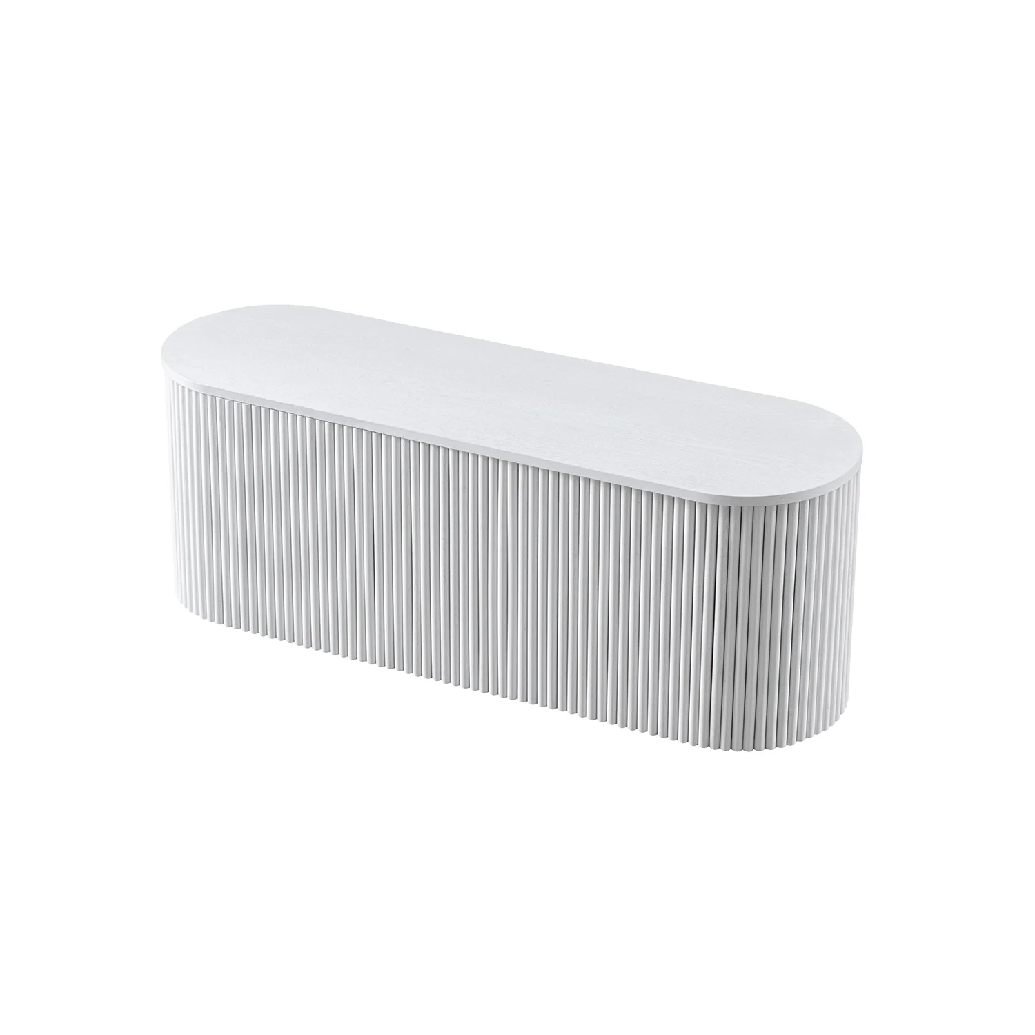 Maru Storage Ottoman Bench, Washed White - Image 4