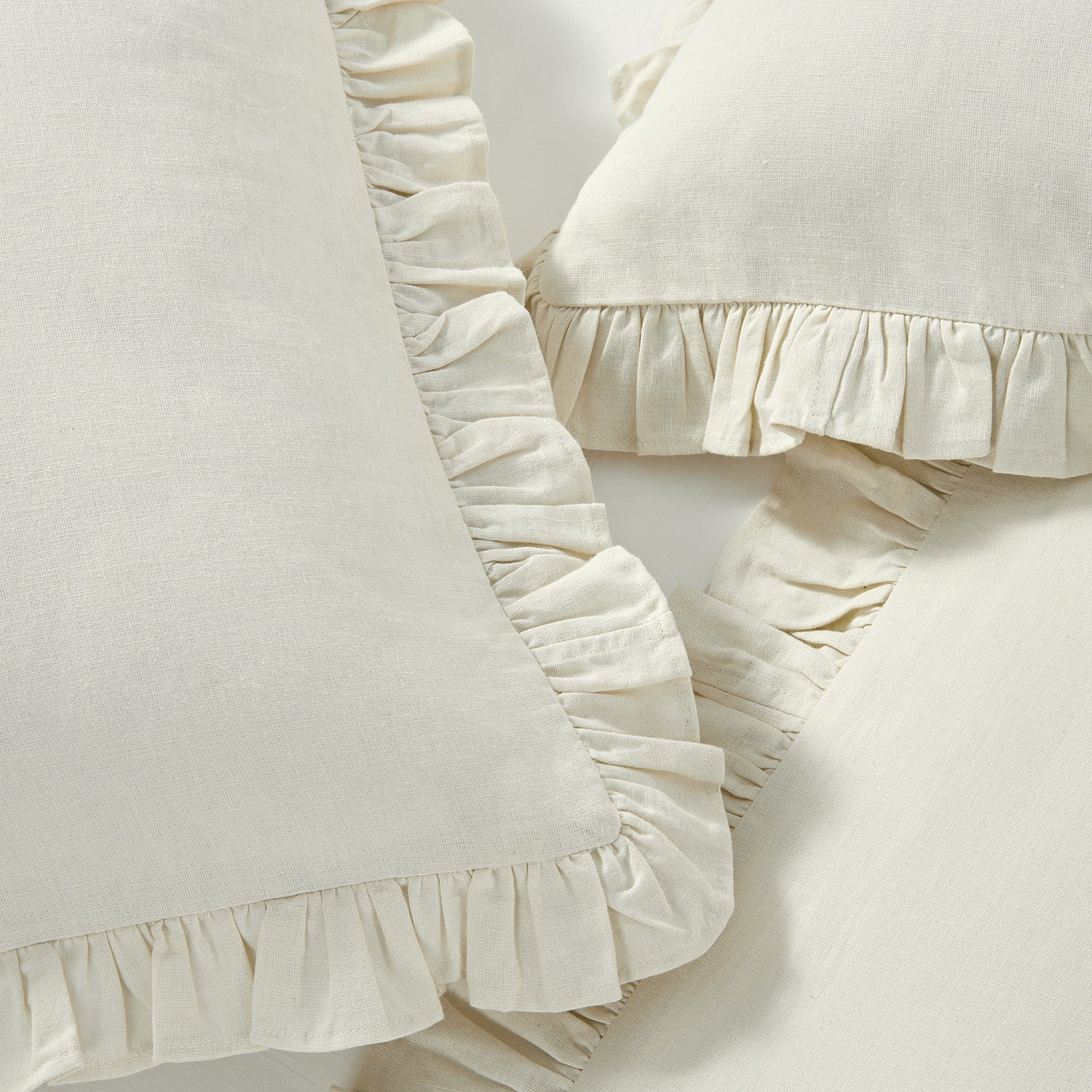 Matilda Cream Ruffle Linen Blend Duvet Set - Image 10