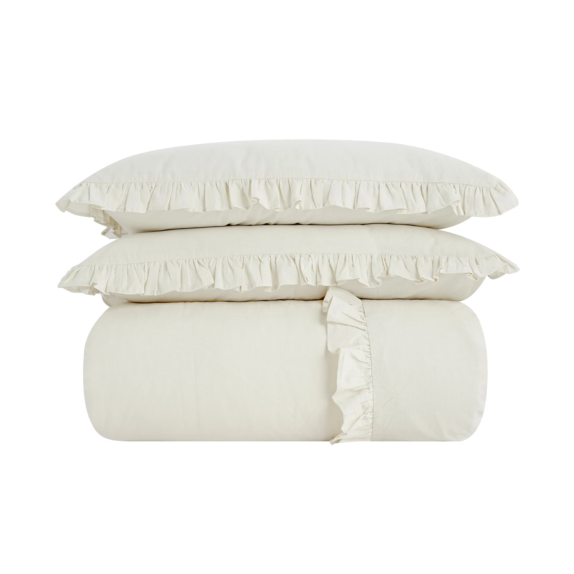 Matilda Cream Ruffle Linen Blend Duvet Set - Image 8
