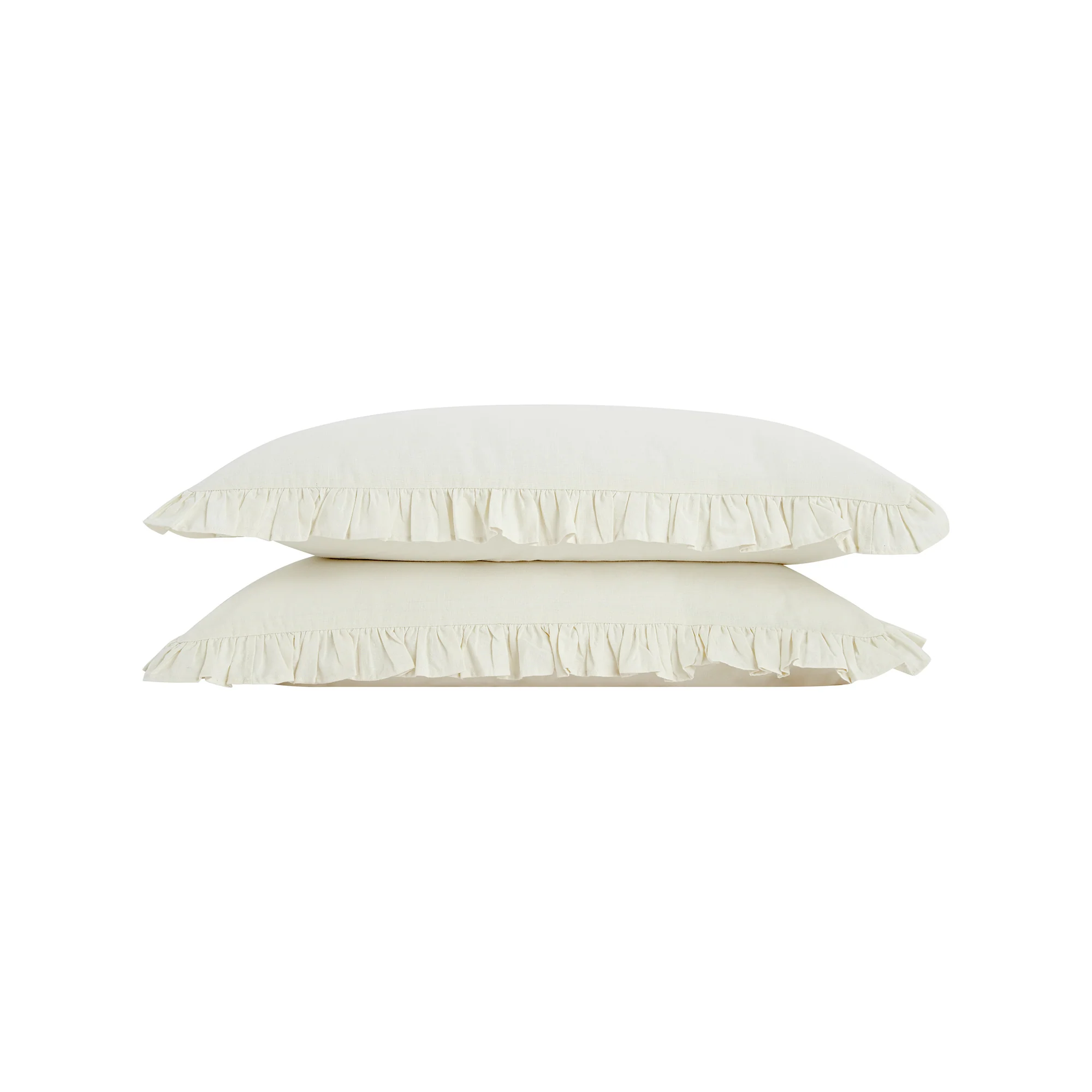 Matilda Cream Ruffle Linen Blend Pillowcases - Pair - Image 6