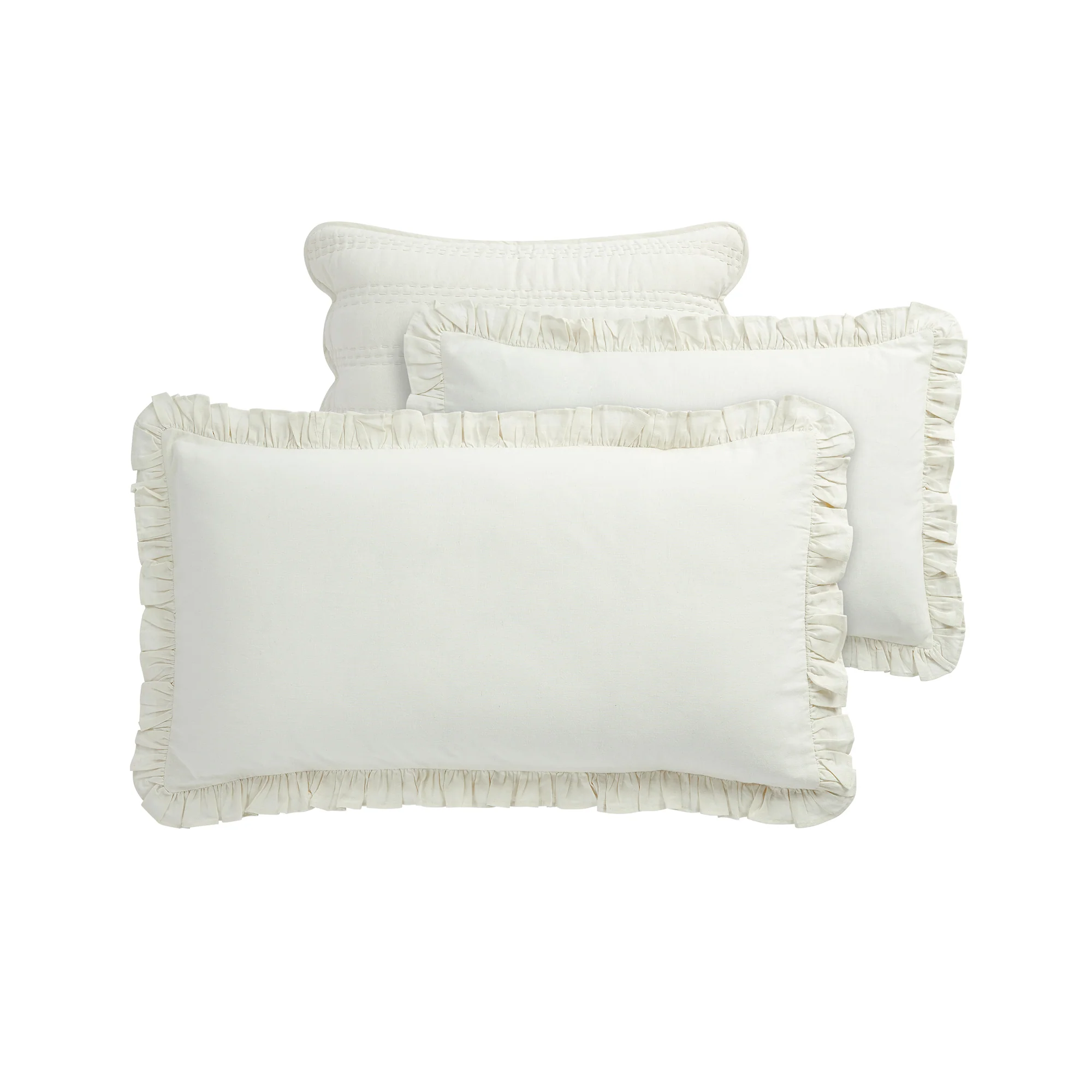 Matilda Cream Ruffle Linen Blend Pillowcases - Pair - Image 7