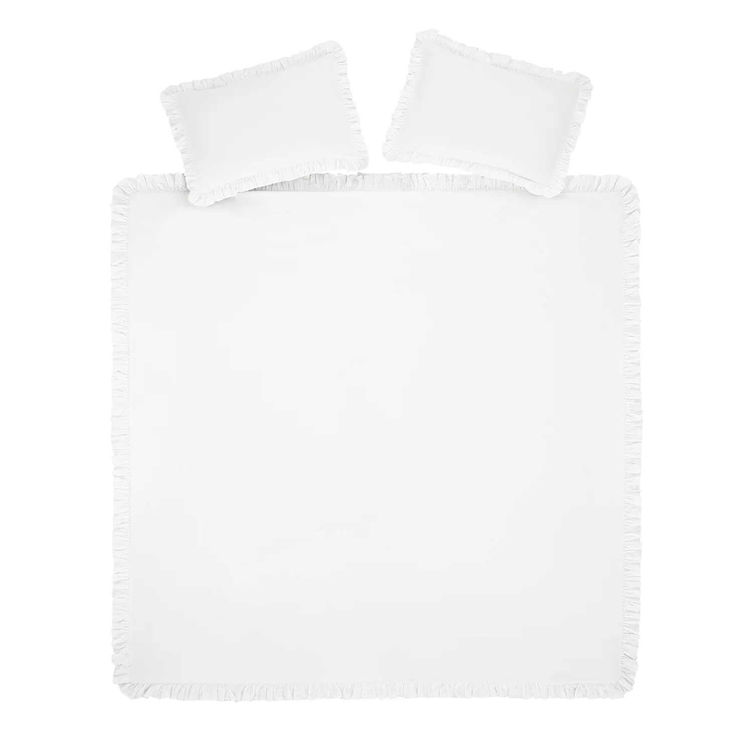Matilda White Ruffle Linen Blend Duvet Set - Image 7