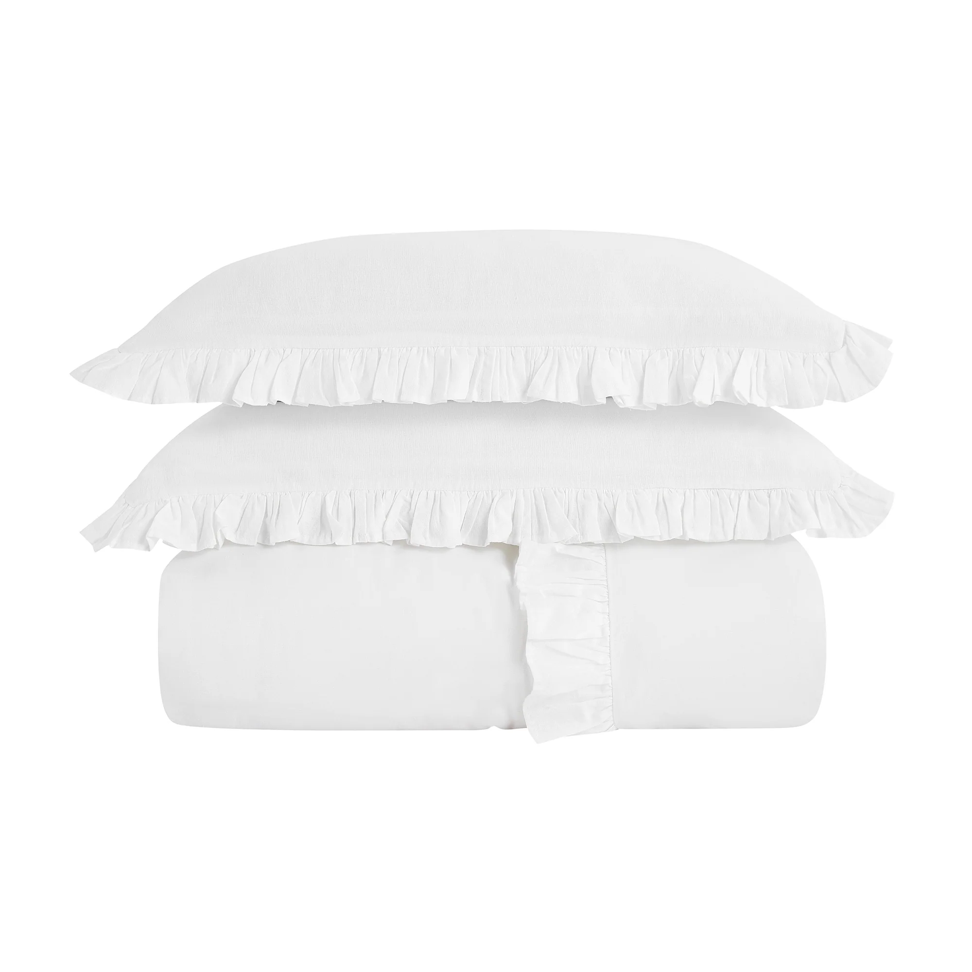 Matilda White Ruffle Linen Blend Duvet Set - Image 8