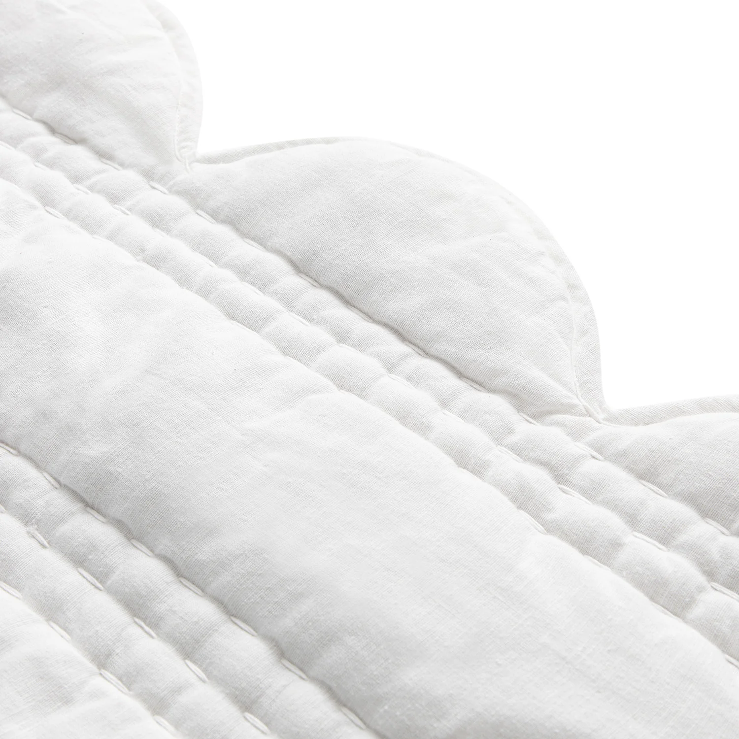 Matilda White Scallop Quilted Linen Blend Bedspread - Image 10