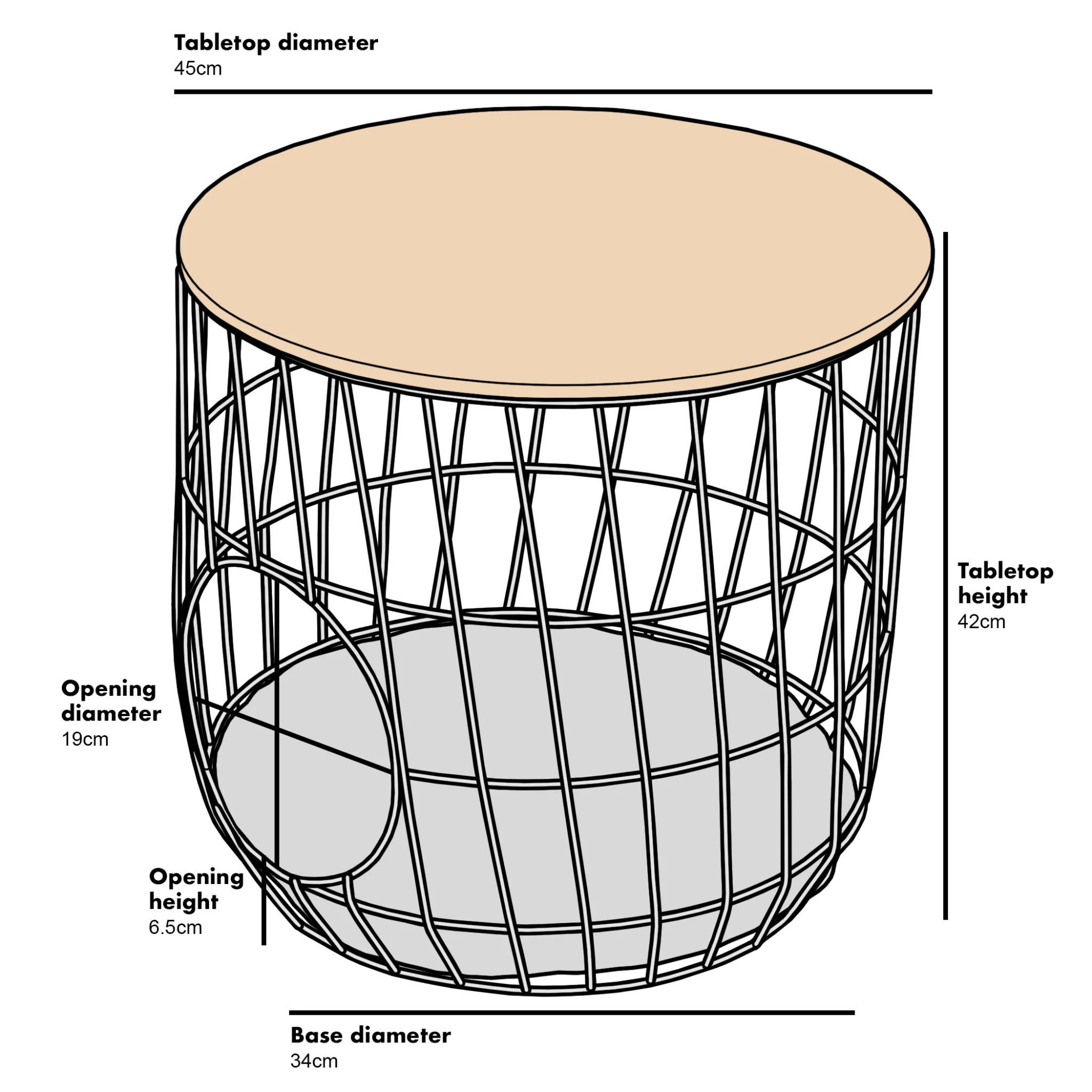 Mau Side Table/Indoor Cat House with Cushion (Black) - Image 4