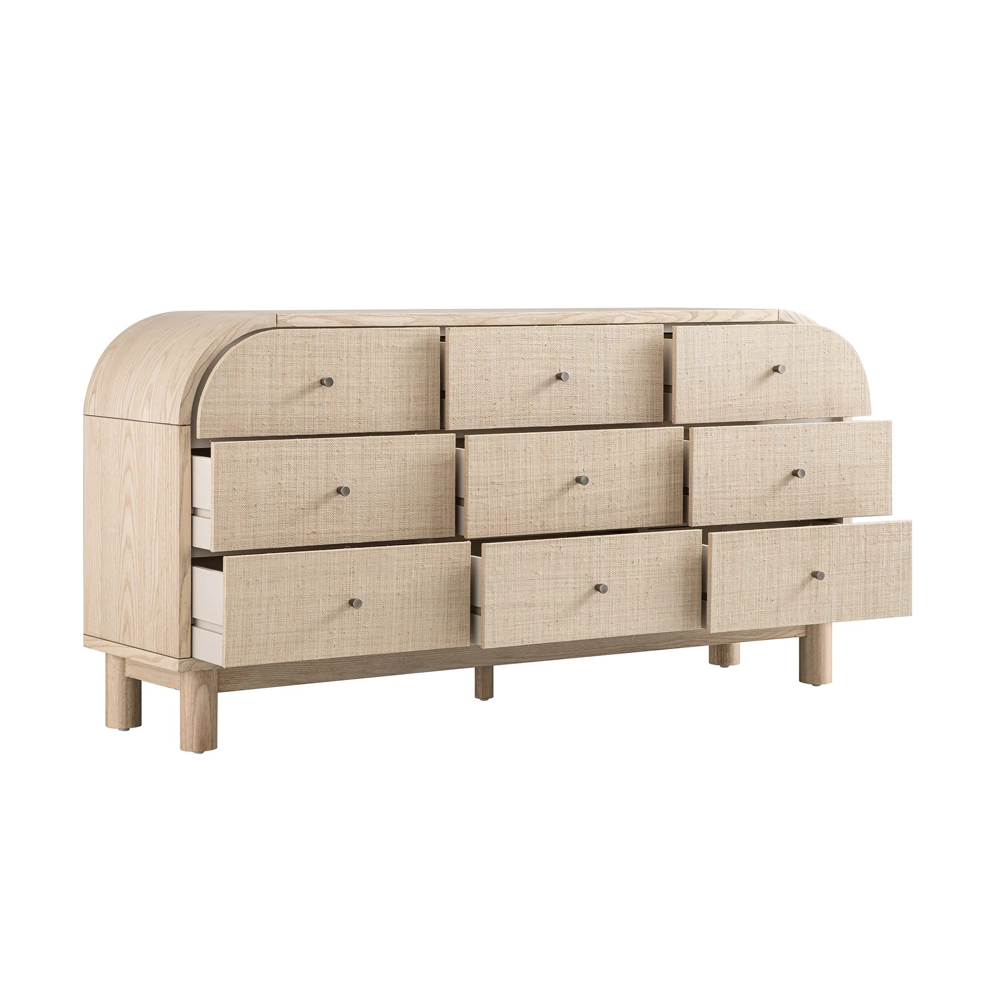 Maude 9 Drawer Chest, Natural Ash with Raffia - Image 4